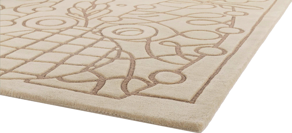 Beige FLORENCE rug with coffee accents