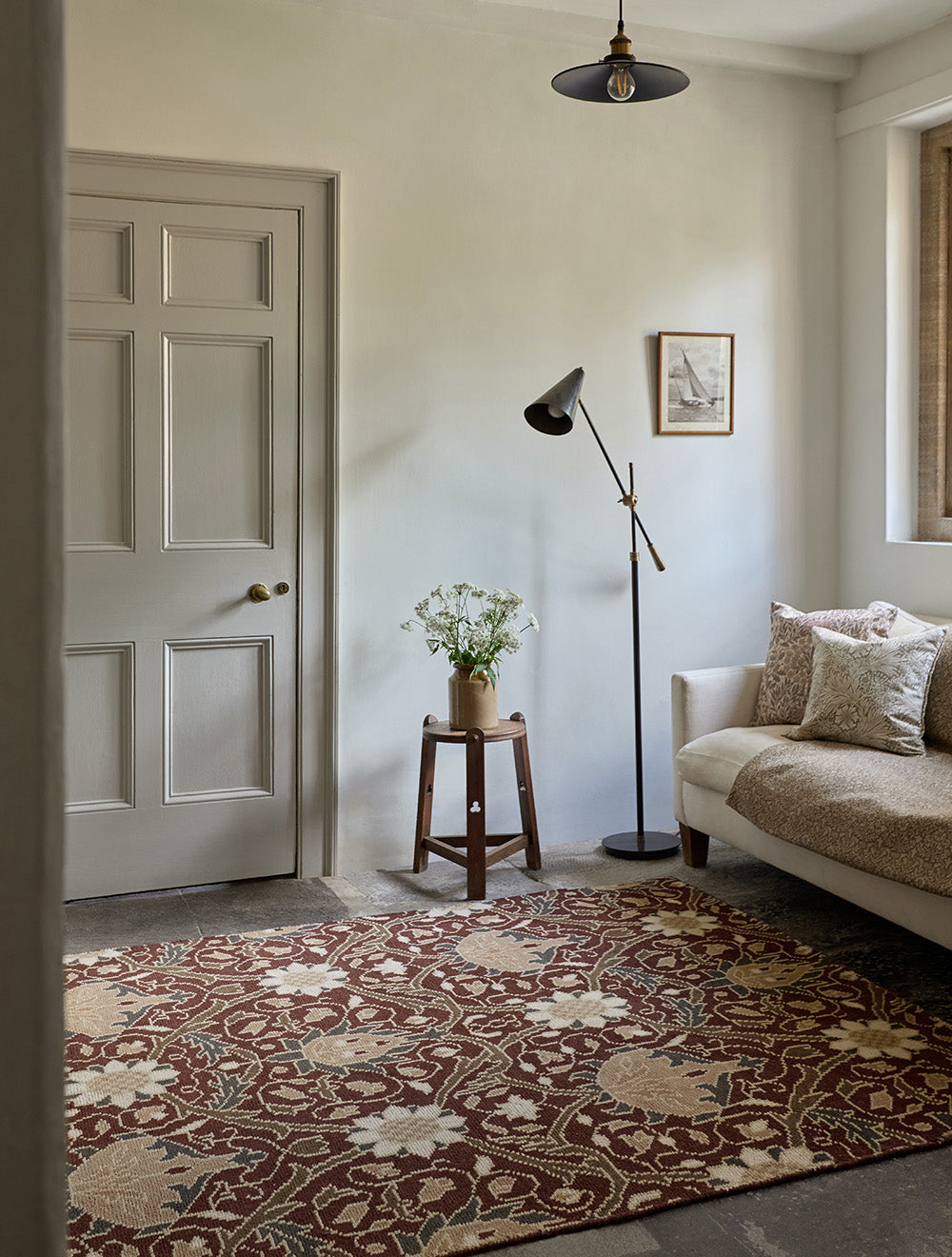 MONTREAL RUSSET rug in burgundy-beige