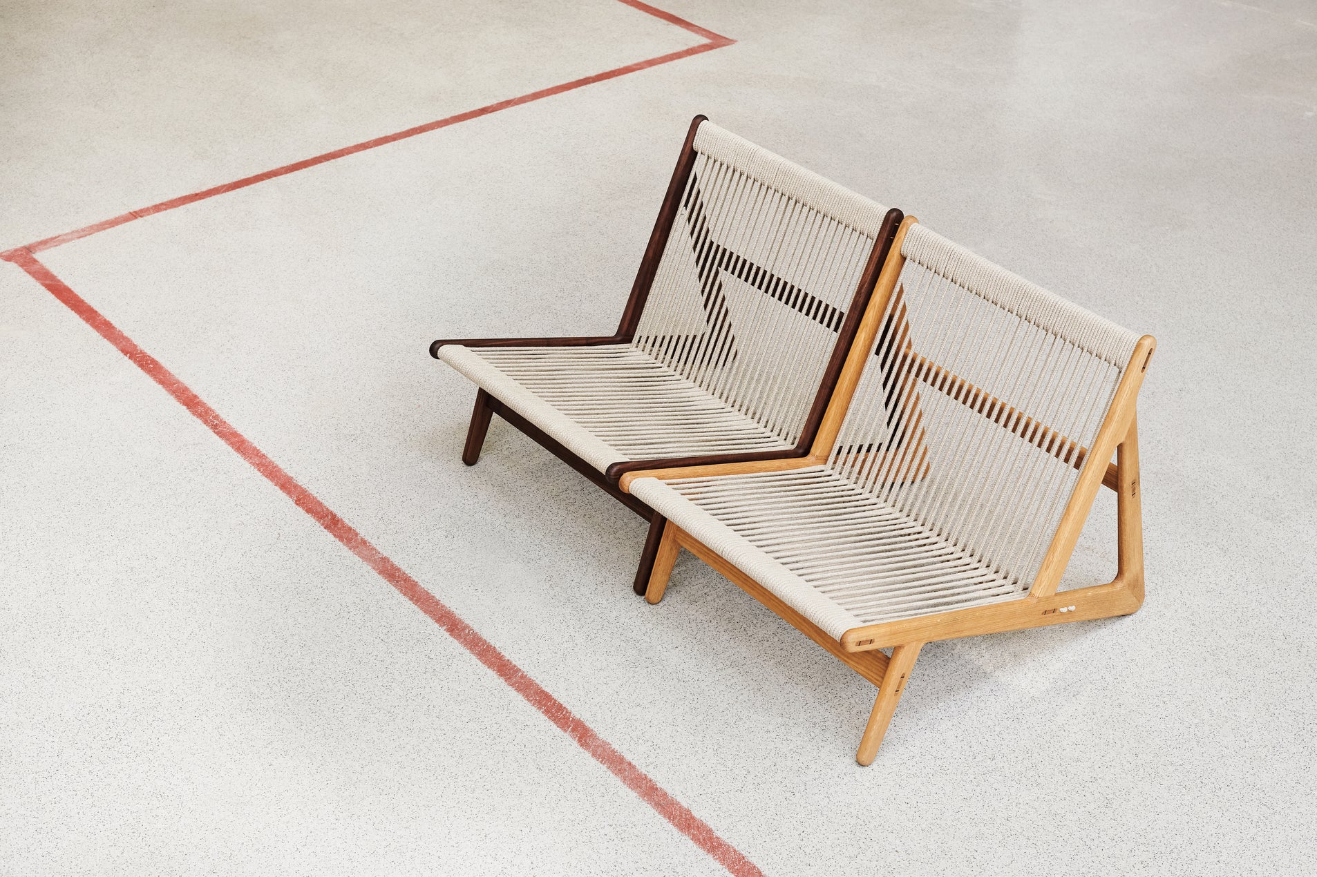 Sessel MR01 Nussbaum und Leinen