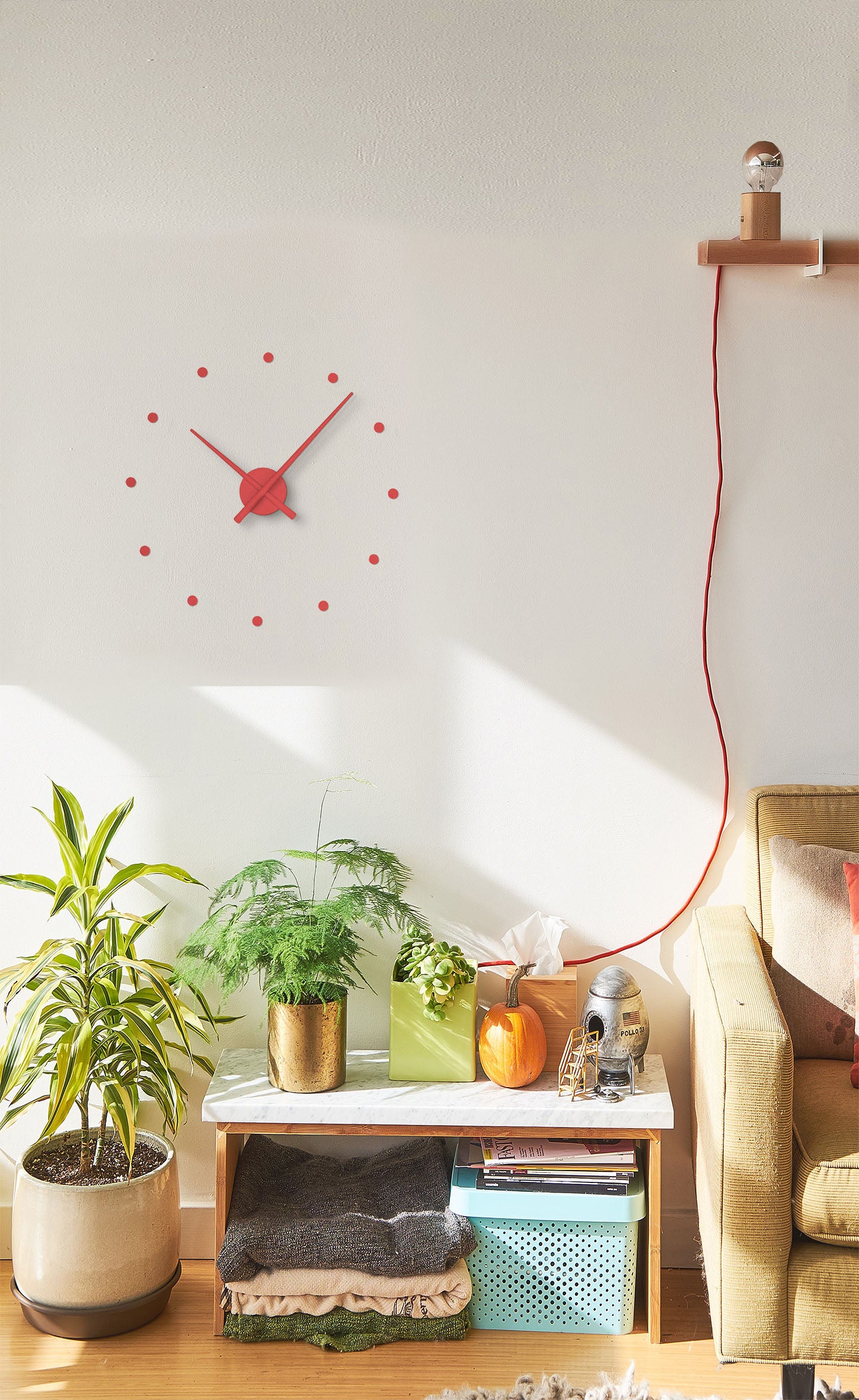 OJ MINI red wall clock