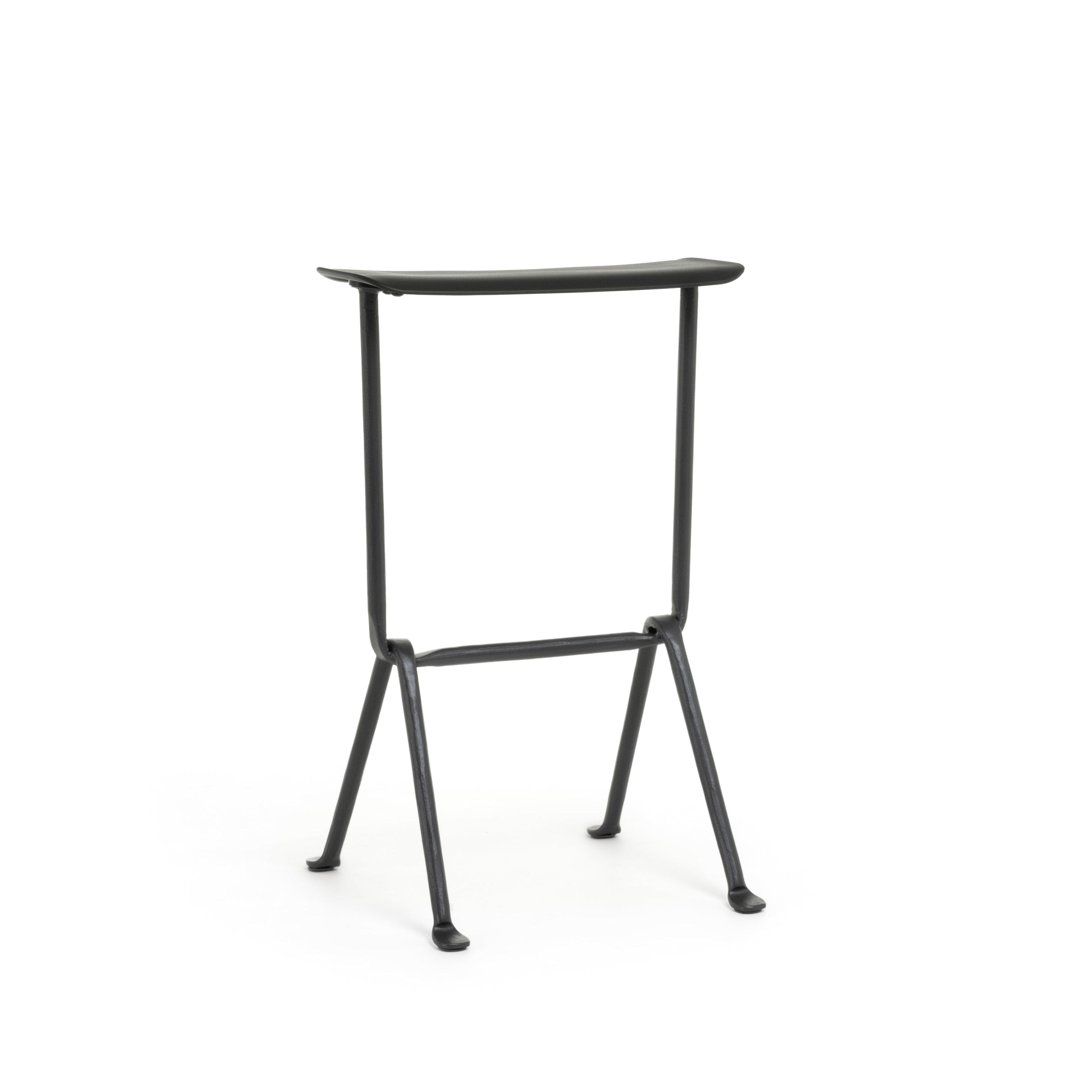 OFFICINA bar stool with anthracite base and black seat