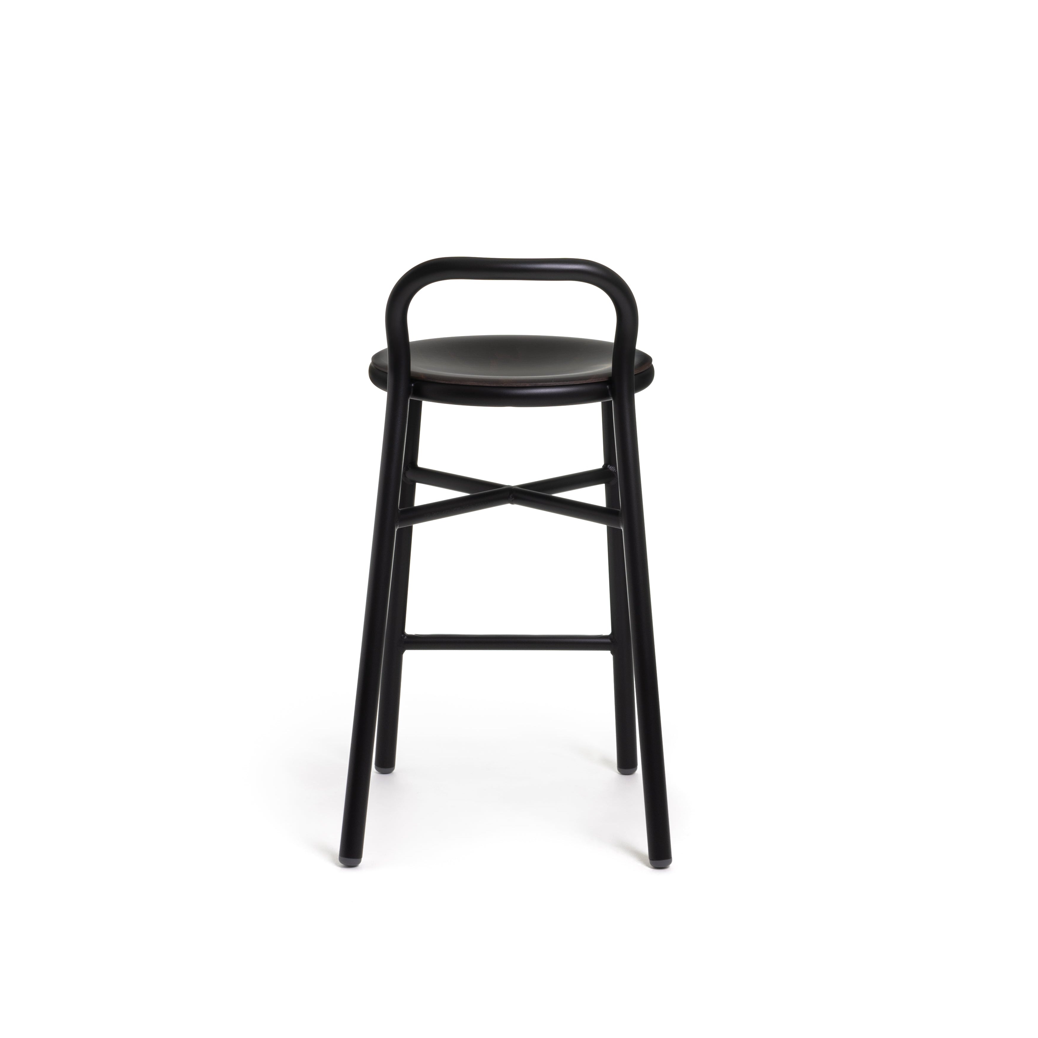 PIPE Hocker dunkles Buchenholz