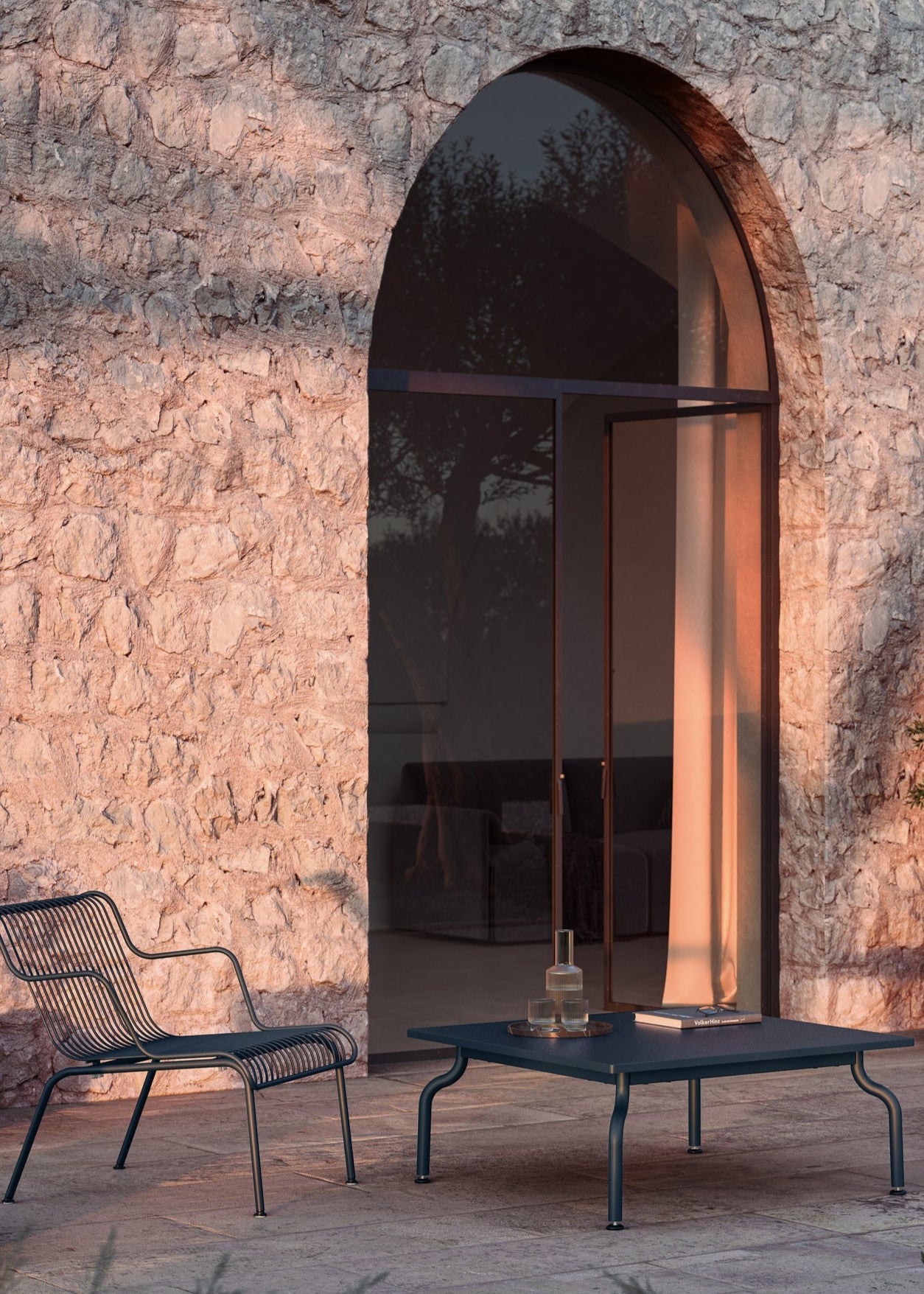 SOUTH navy blue garden coffee table