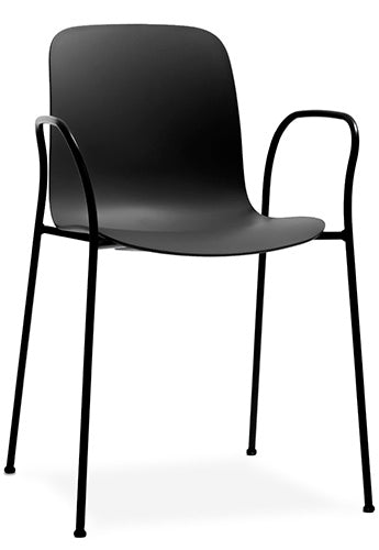SUBSTANCE schwarzer Stuhl mit Metallgestell