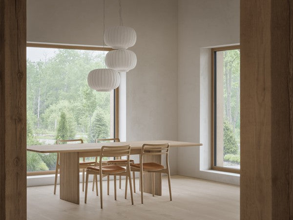 CABIN Table with Gray Limestone Top and Light Oak Base