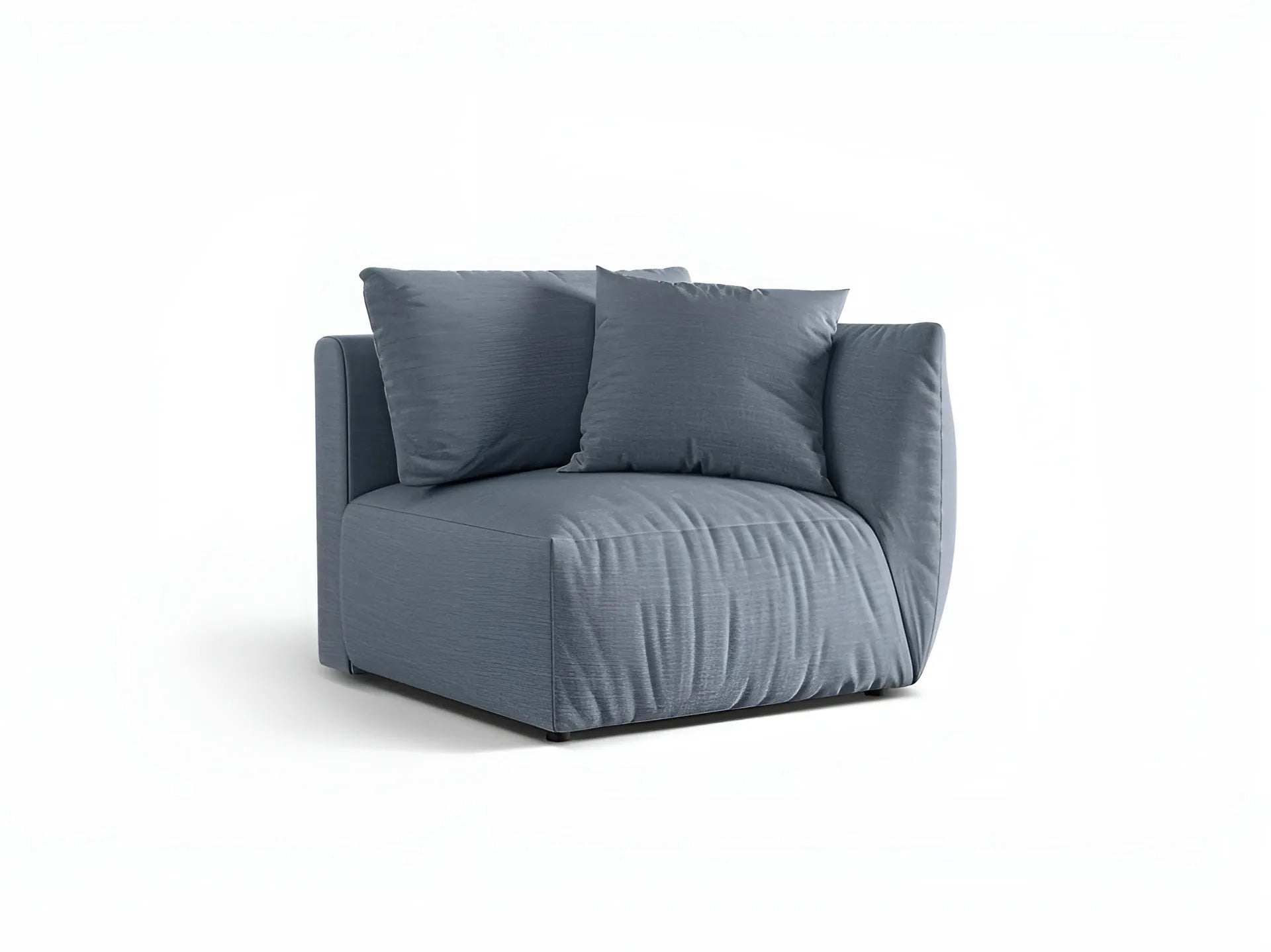 Modulares Sofa CHRIS - rechte Element in hellblauem Chenille