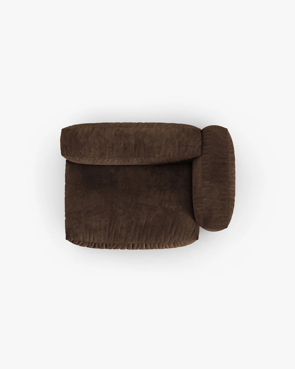 Sofa modulare aus Samt MARTINA XL - doppeltes Modul mit rechter Armlehne in Schokoladenfarbe