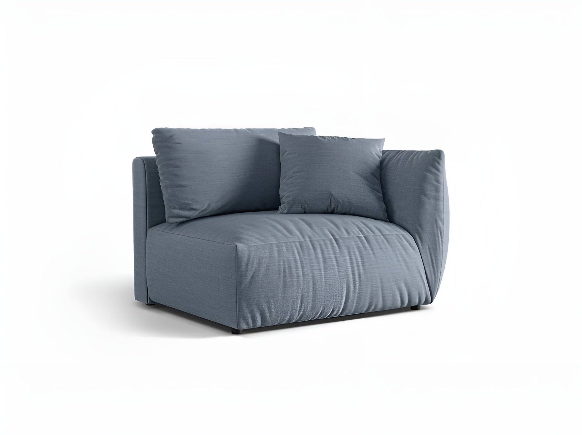 Modulares Sofa CHRIS - breites Element rechts in hellblauem Chenille
