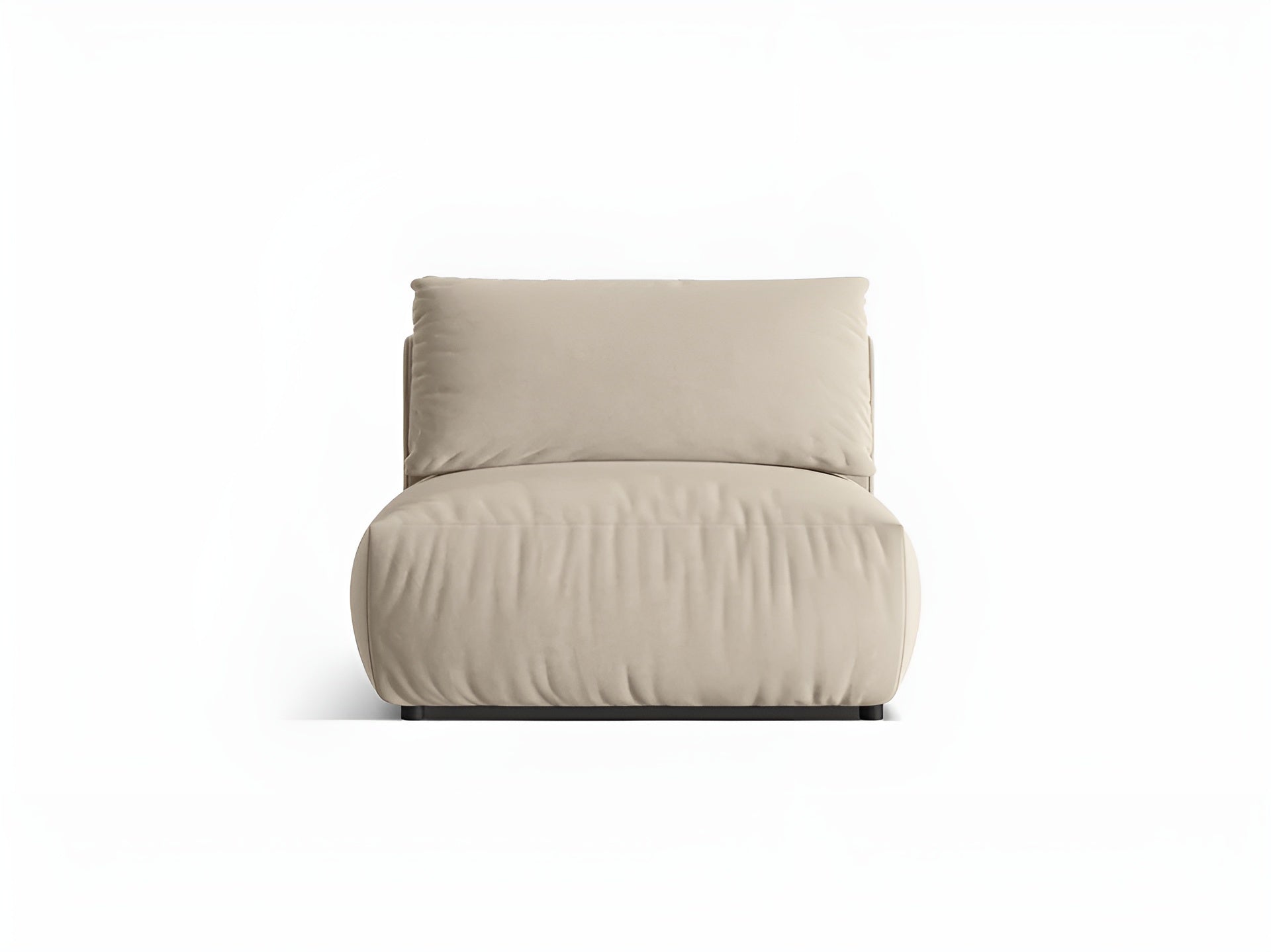 Modulares Samtsofa CHRIS - breites mittleres Element ecru