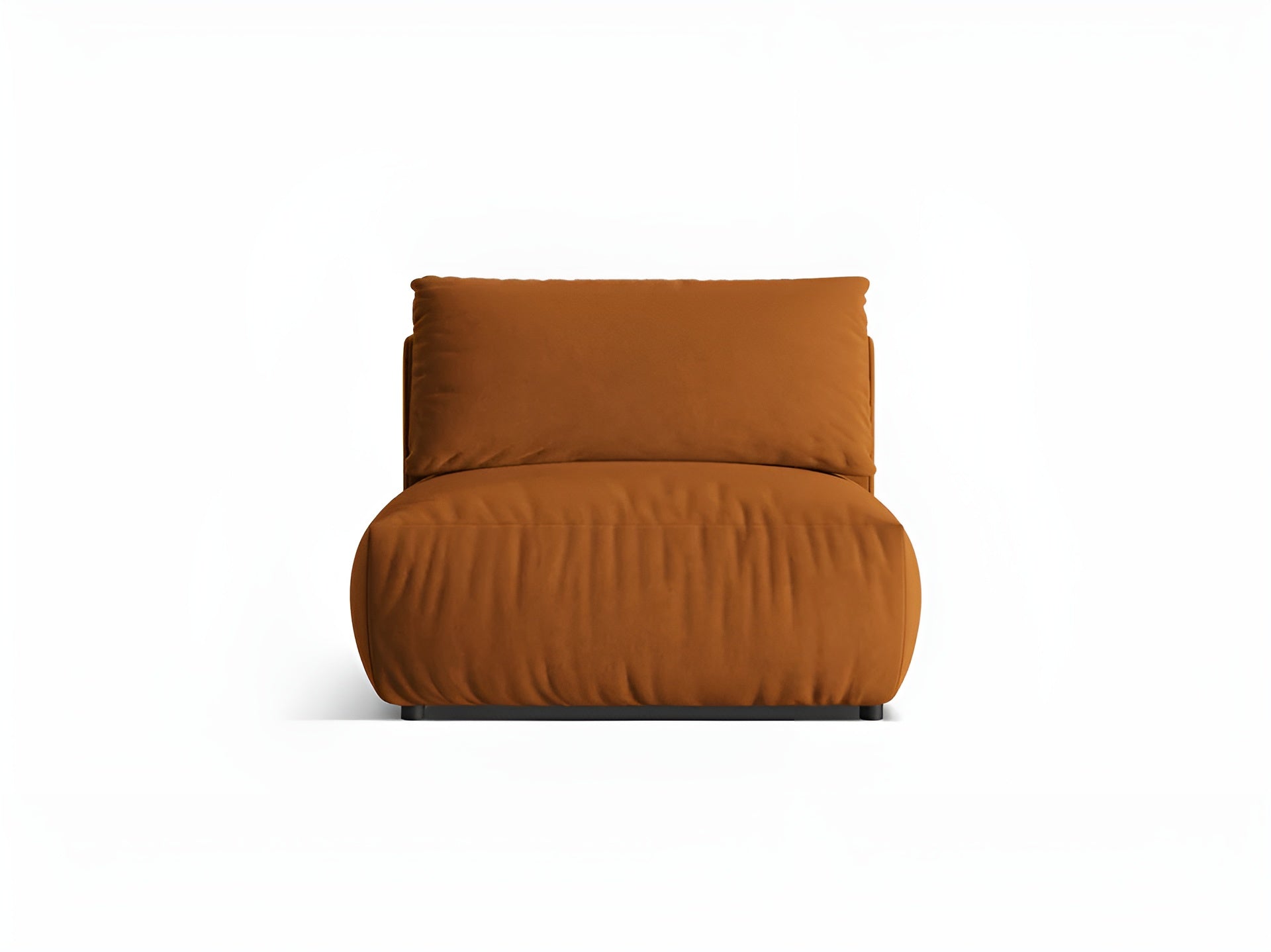 Velvet modular sofa CHRIS - wide central element terracotta