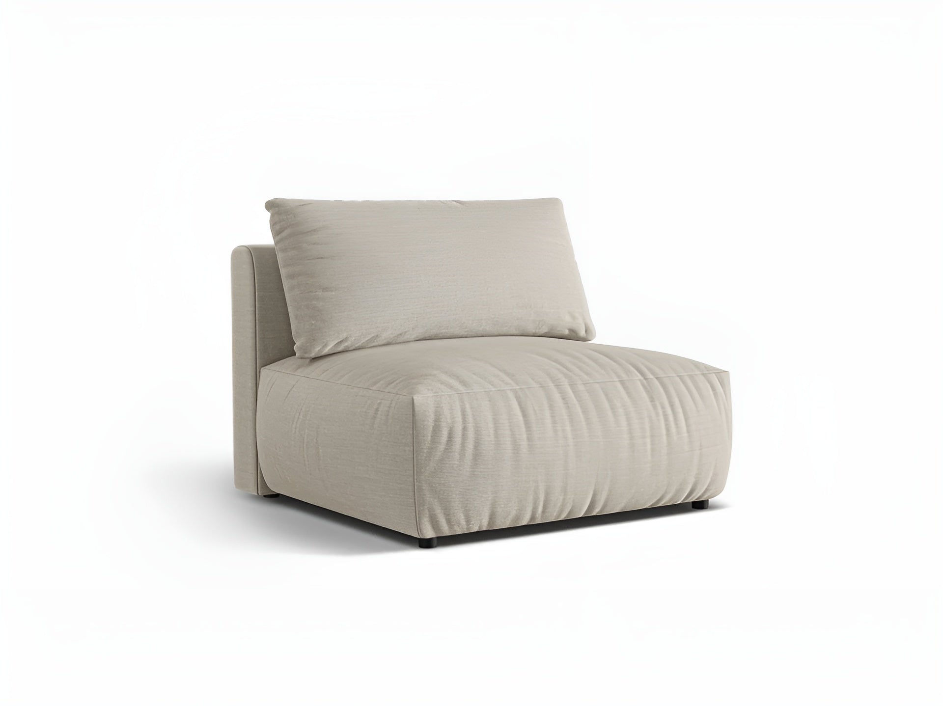 Modulares Sofa CHRIS - breites mittleres Element in beigem Chenille