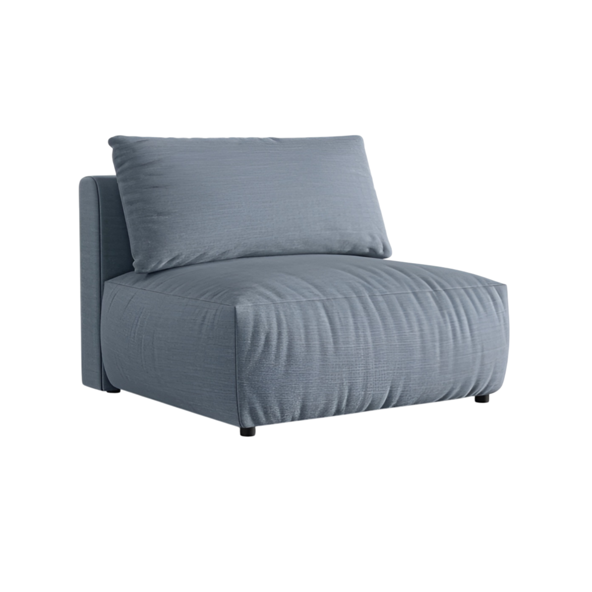 Modulares Sofa CHRIS - breites mittleres Element in hellblauem Chenille