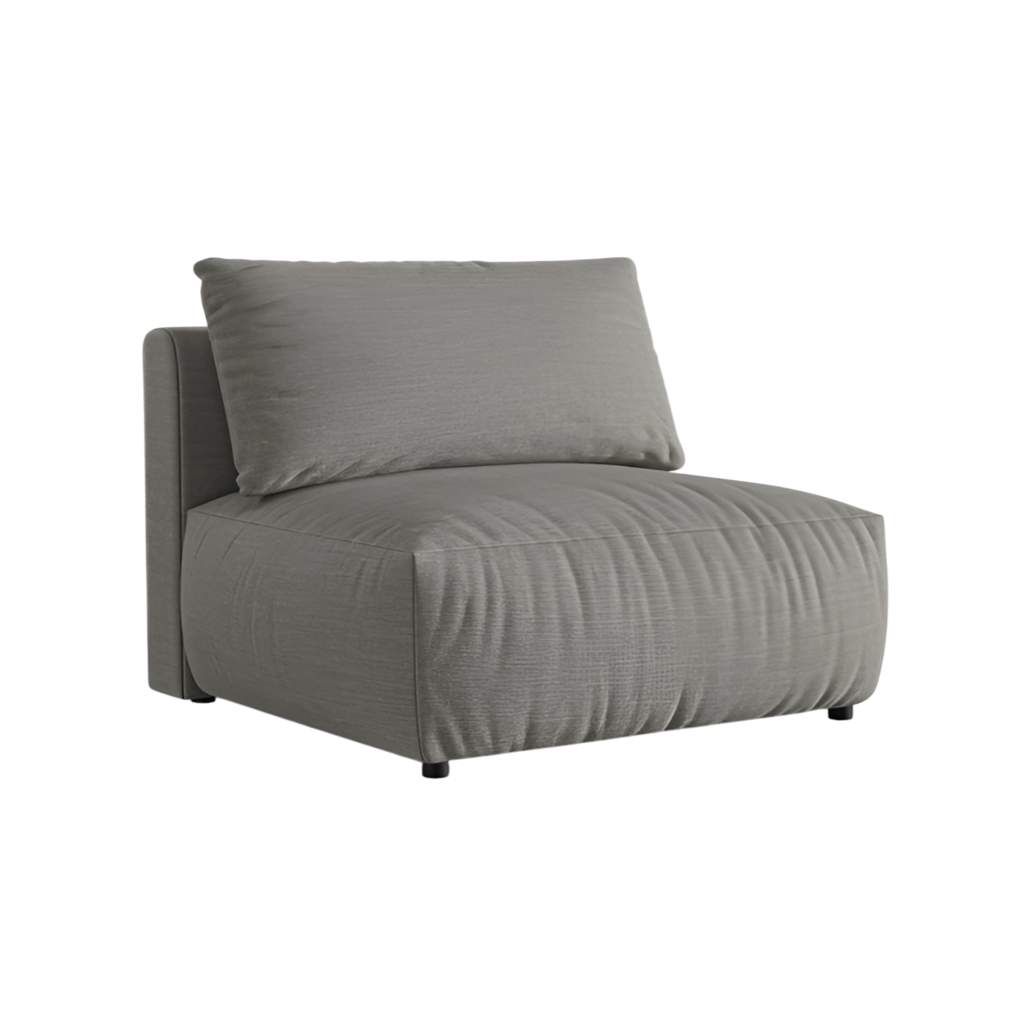 CHRIS modular sofa - wide central element in light gray chenille