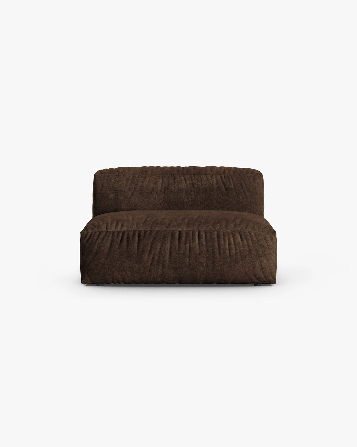 Sofa modulare aus Samt MARTINA XL - mittleres Modul in Schokoladenfarbe
