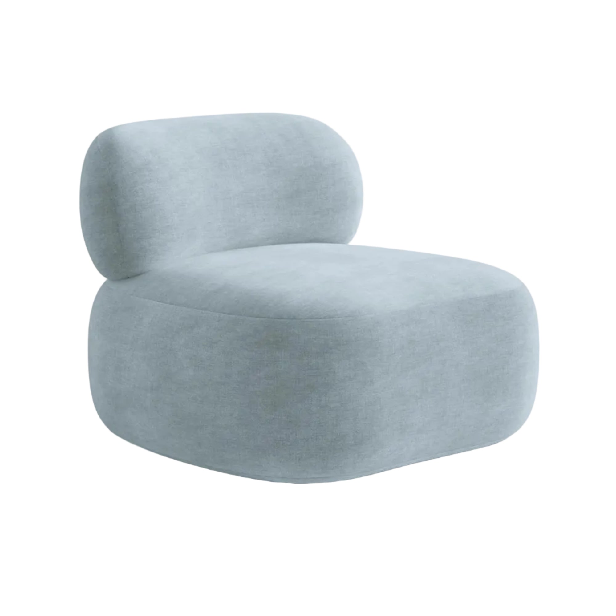 Sessel AURA in pastellblauem Chenille