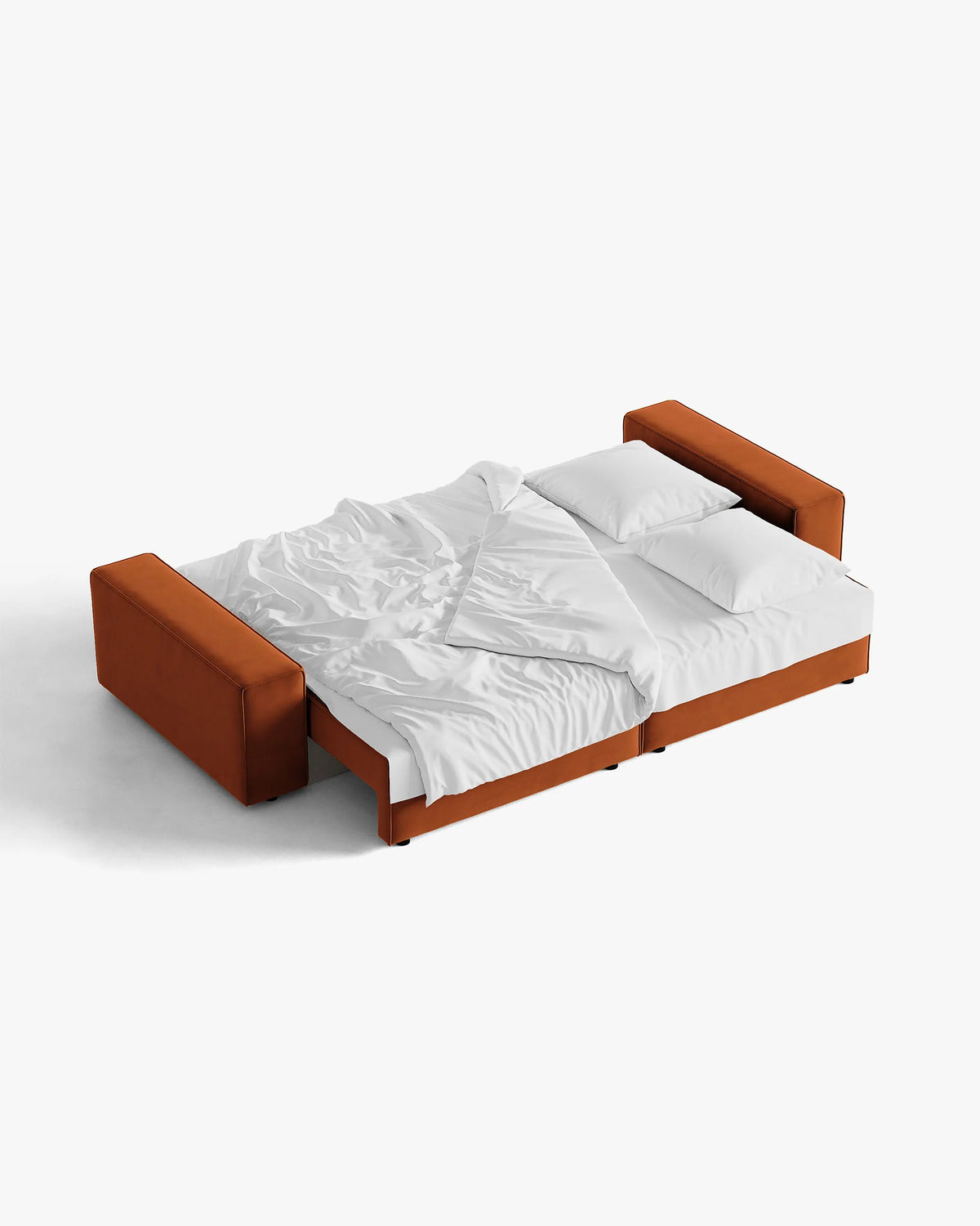 Sofa aus Samt für 3 Personen mit Schlaf-Funktion JODIE ziegelrot