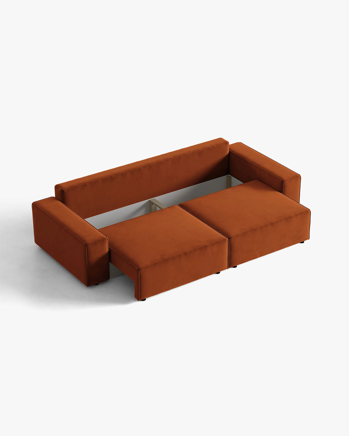 Sofa aus Samt für 3 Personen mit Schlaf-Funktion JODIE ziegelrot