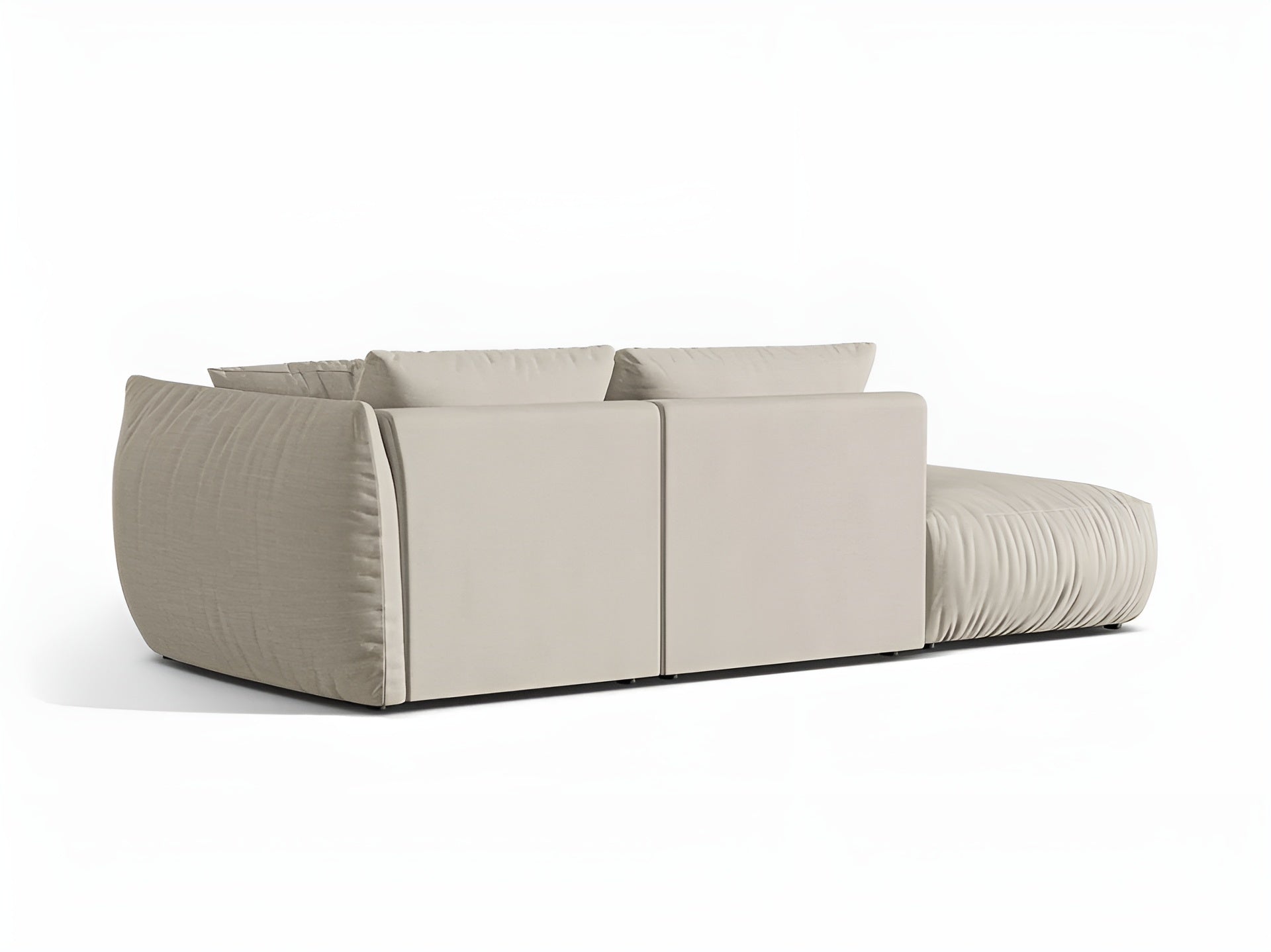 Modulares 3-Sitzer-Sofa links CHRIS creme Chenille