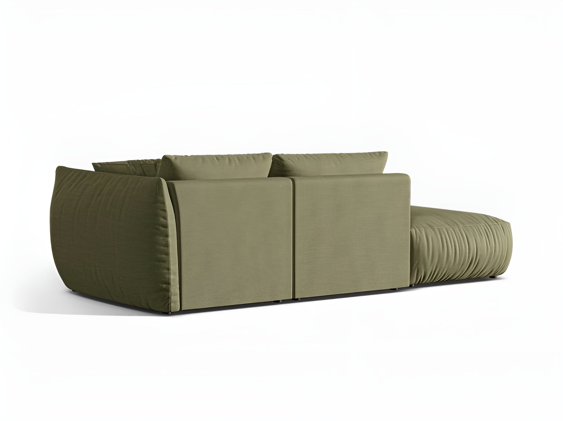 Left-facing 3-seater modular sofa CHRIS light green chenille