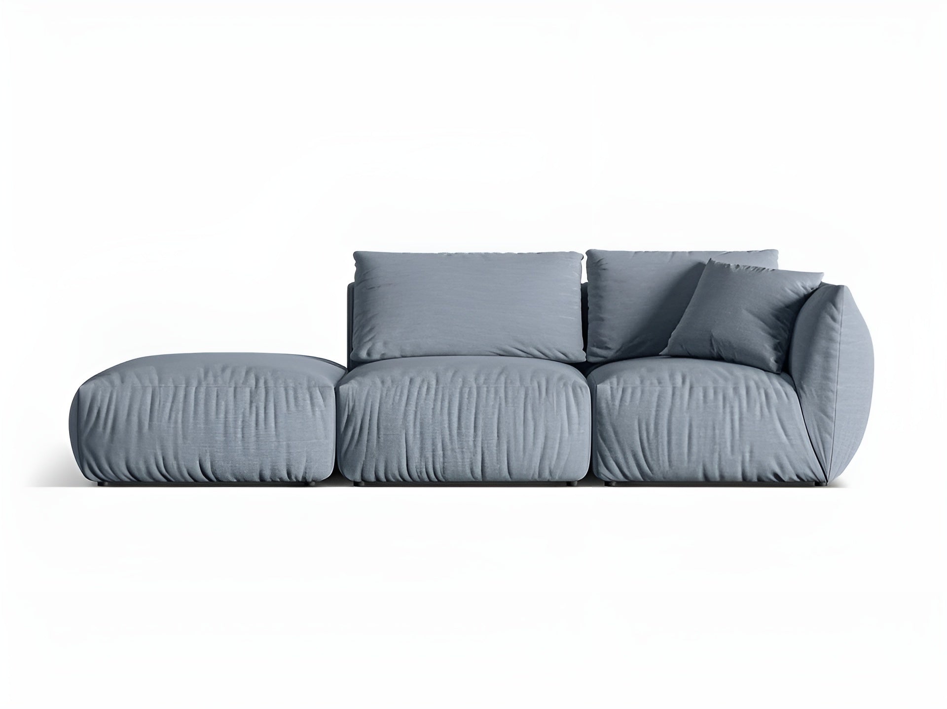 Modulares 3-Sitzer Sofa links CHRIS hellblau Chenille