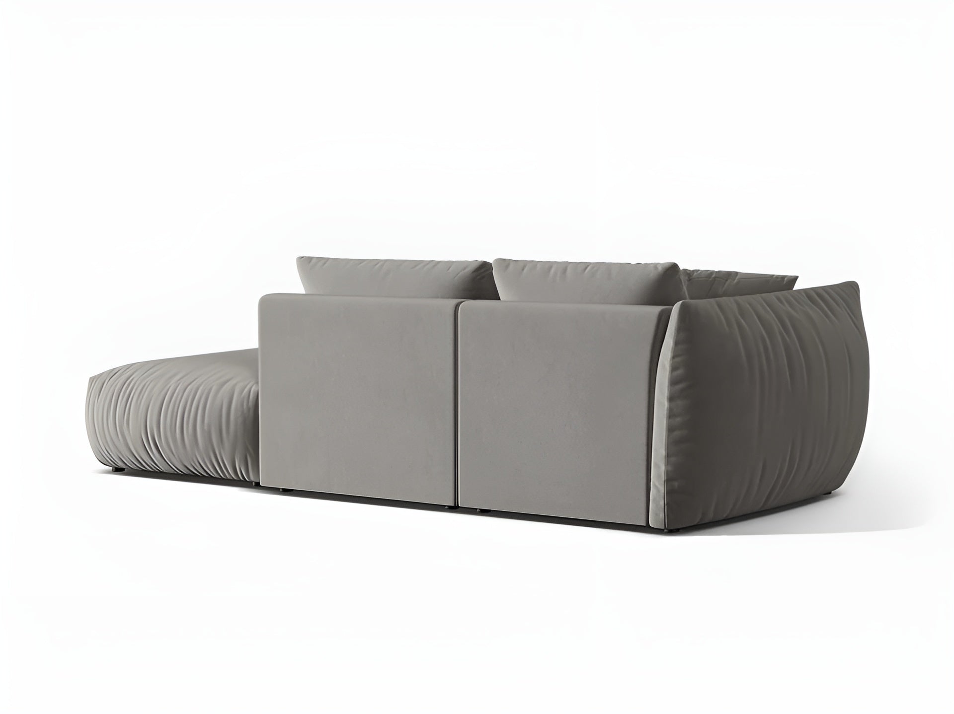 Gray right-facing 3-seater velvet modular sofa CHRIS