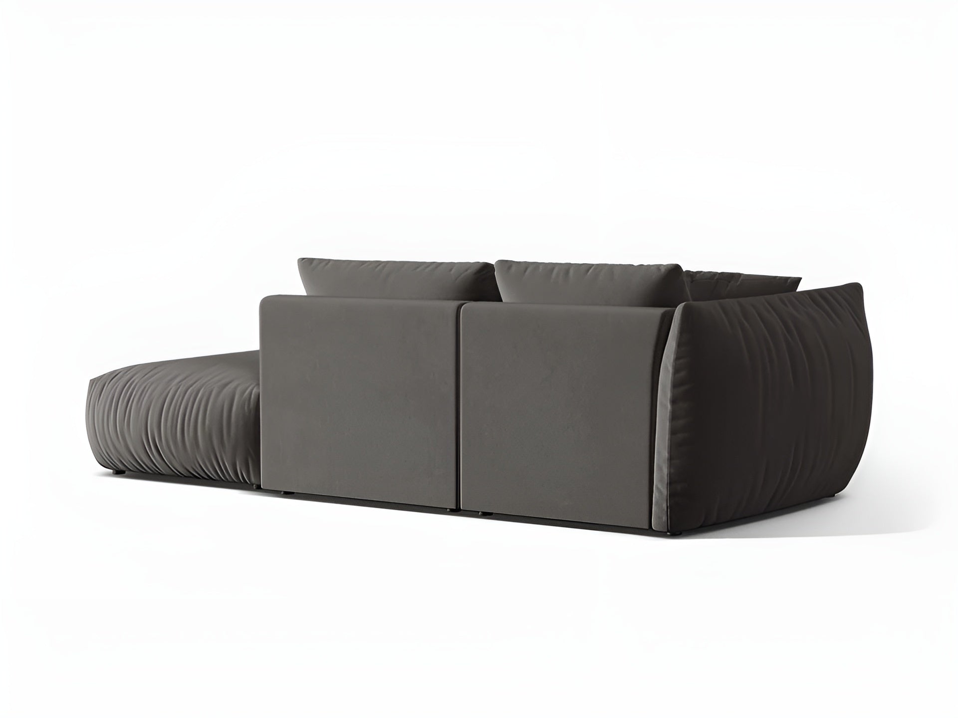 Samtmodulsofa für 3 Personen, rechtsseitig, CHRIS, dunkelgrau