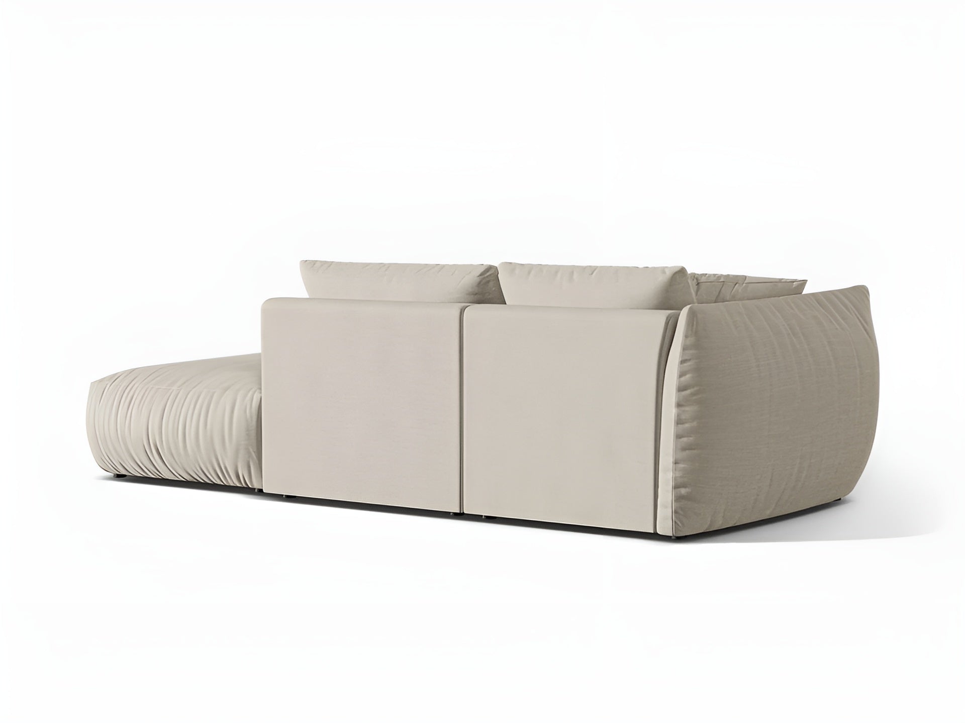 Modulares 3-Sitzer-Sofa rechts CHRIS cremefarbener Chenille