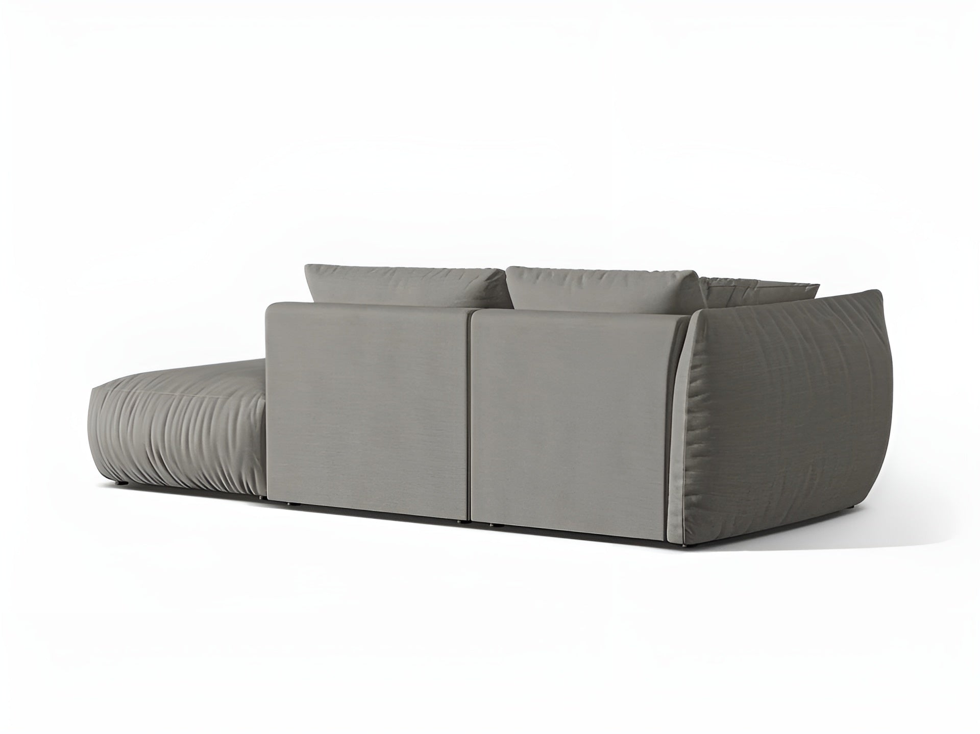 Right-facing 3-seater modular sofa CHRIS gray chenille