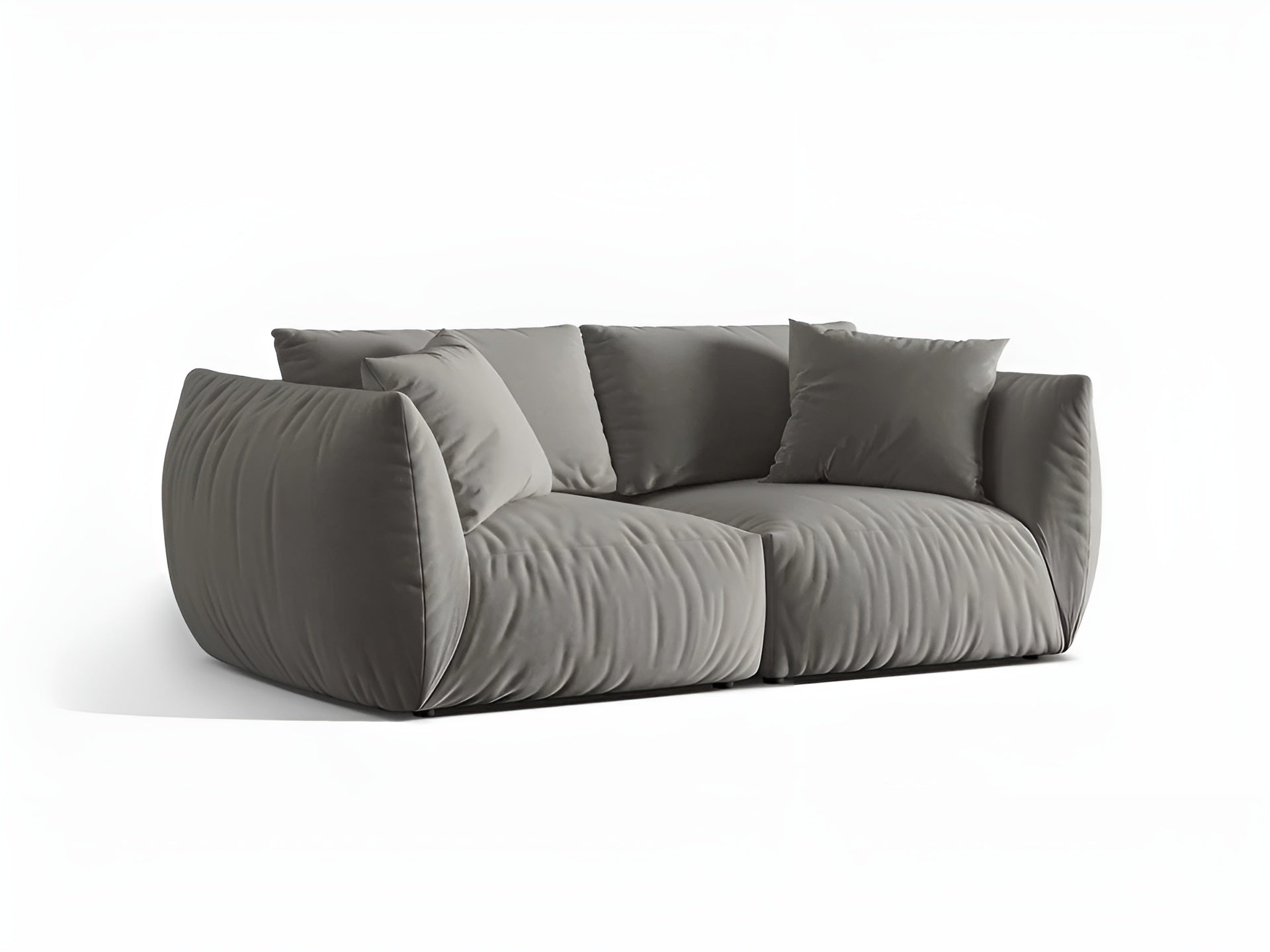 CHRIS gray velvet 3-seater sofa