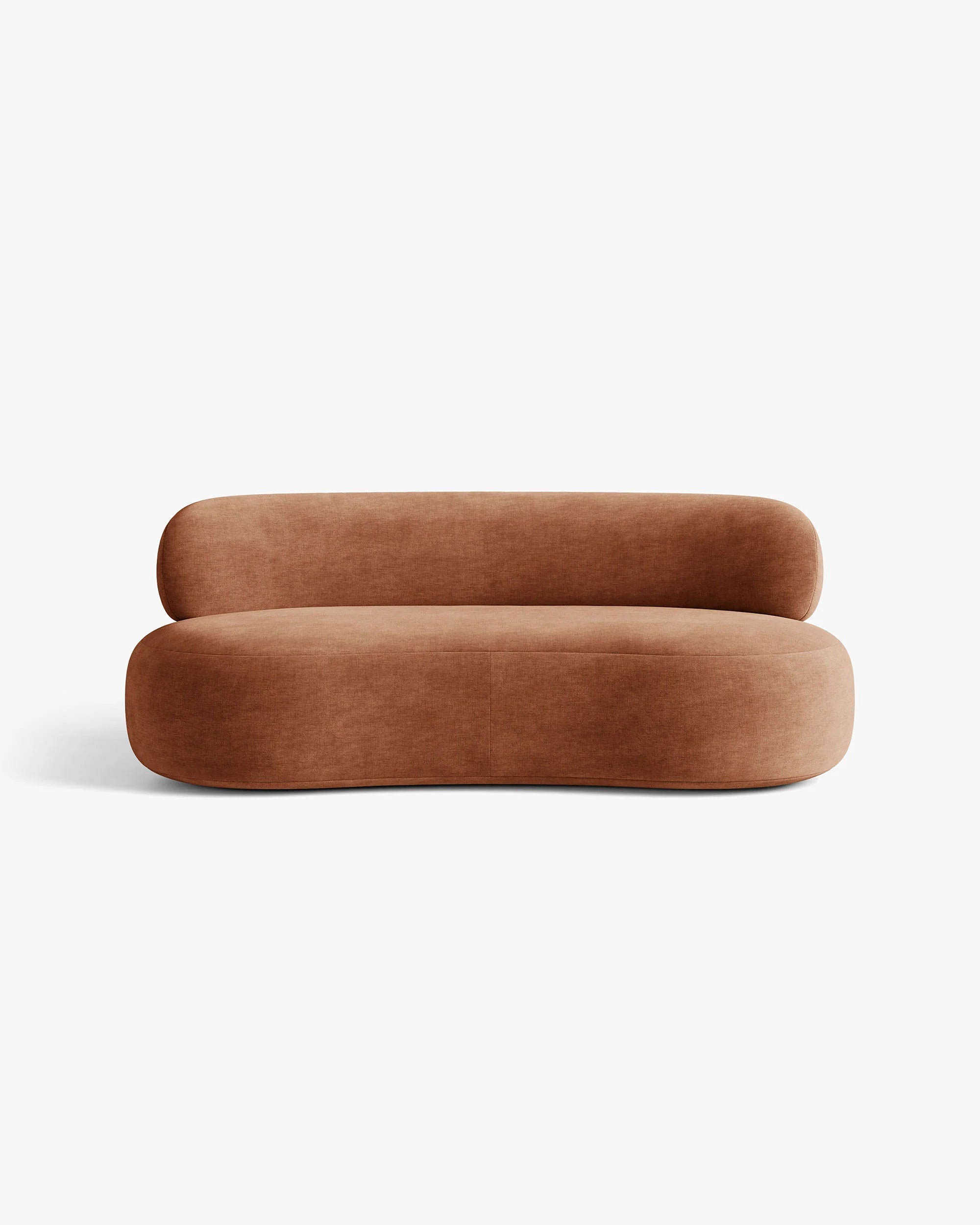 Sofa für 3 Personen AURA in ziegelrotem Chenille