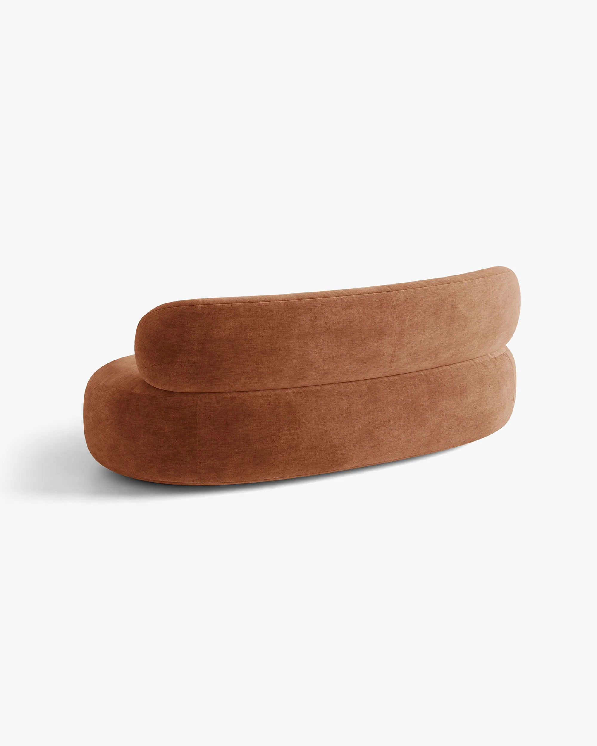 Sofa für 3 Personen AURA in ziegelrotem Chenille