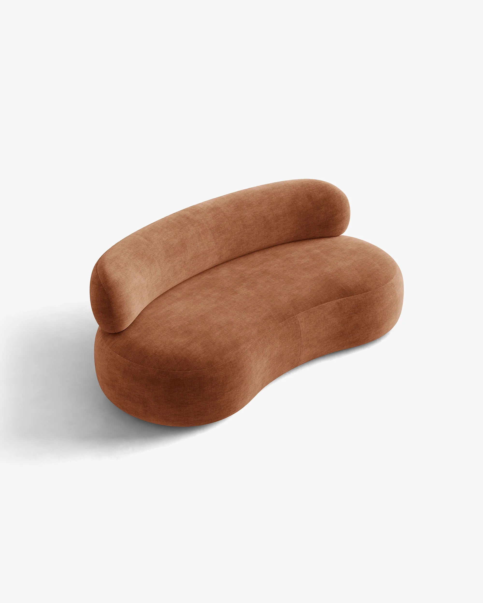 Sofa für 3 Personen AURA in ziegelrotem Chenille