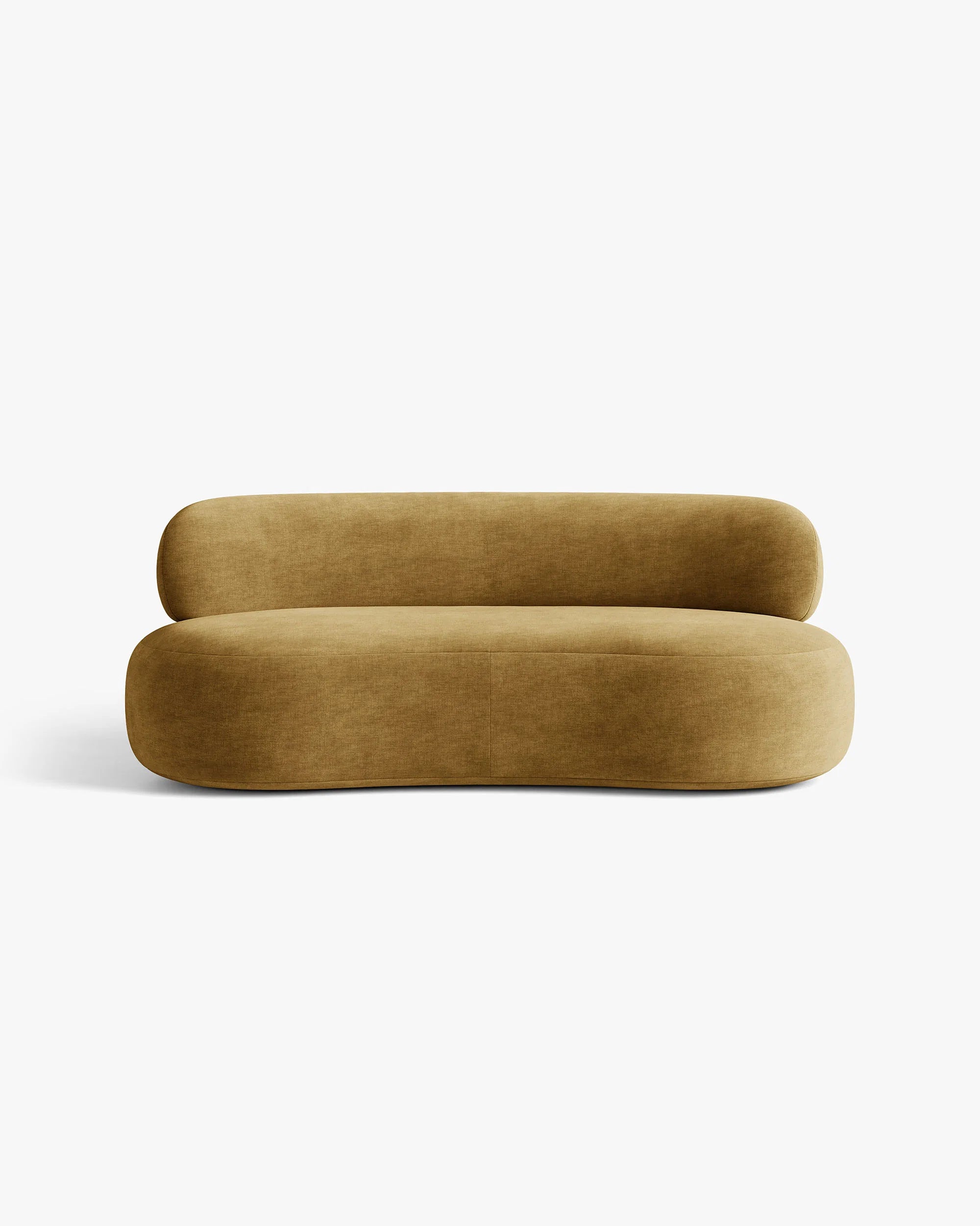 Sofa für 3 Personen AURA in senfgelbem Chenille