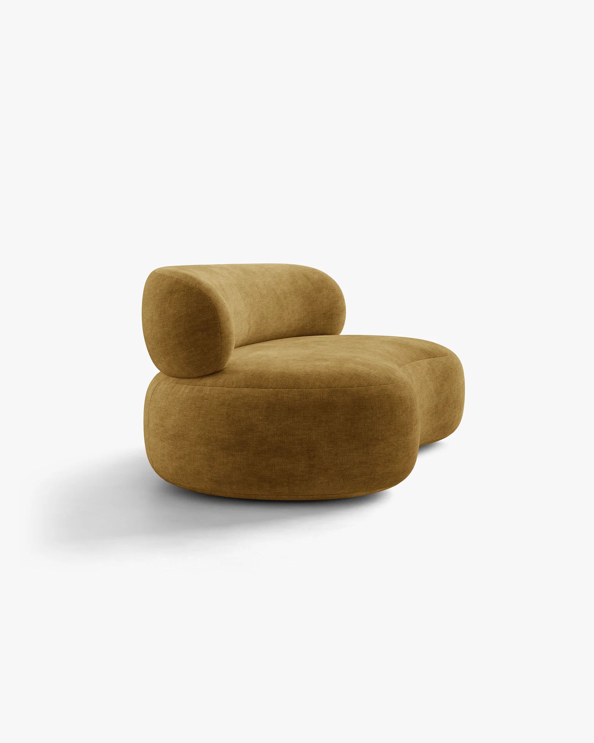 Sofa für 3 Personen AURA in senfgelbem Chenille