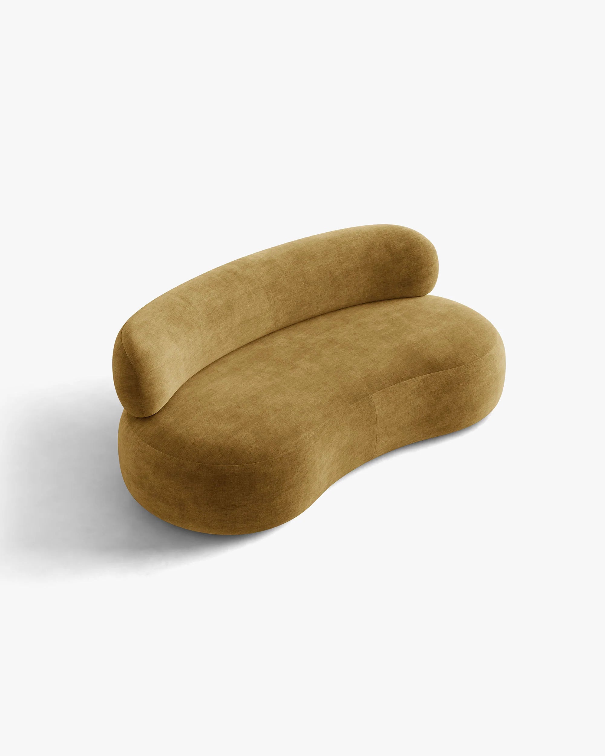 Sofa für 3 Personen AURA in senfgelbem Chenille