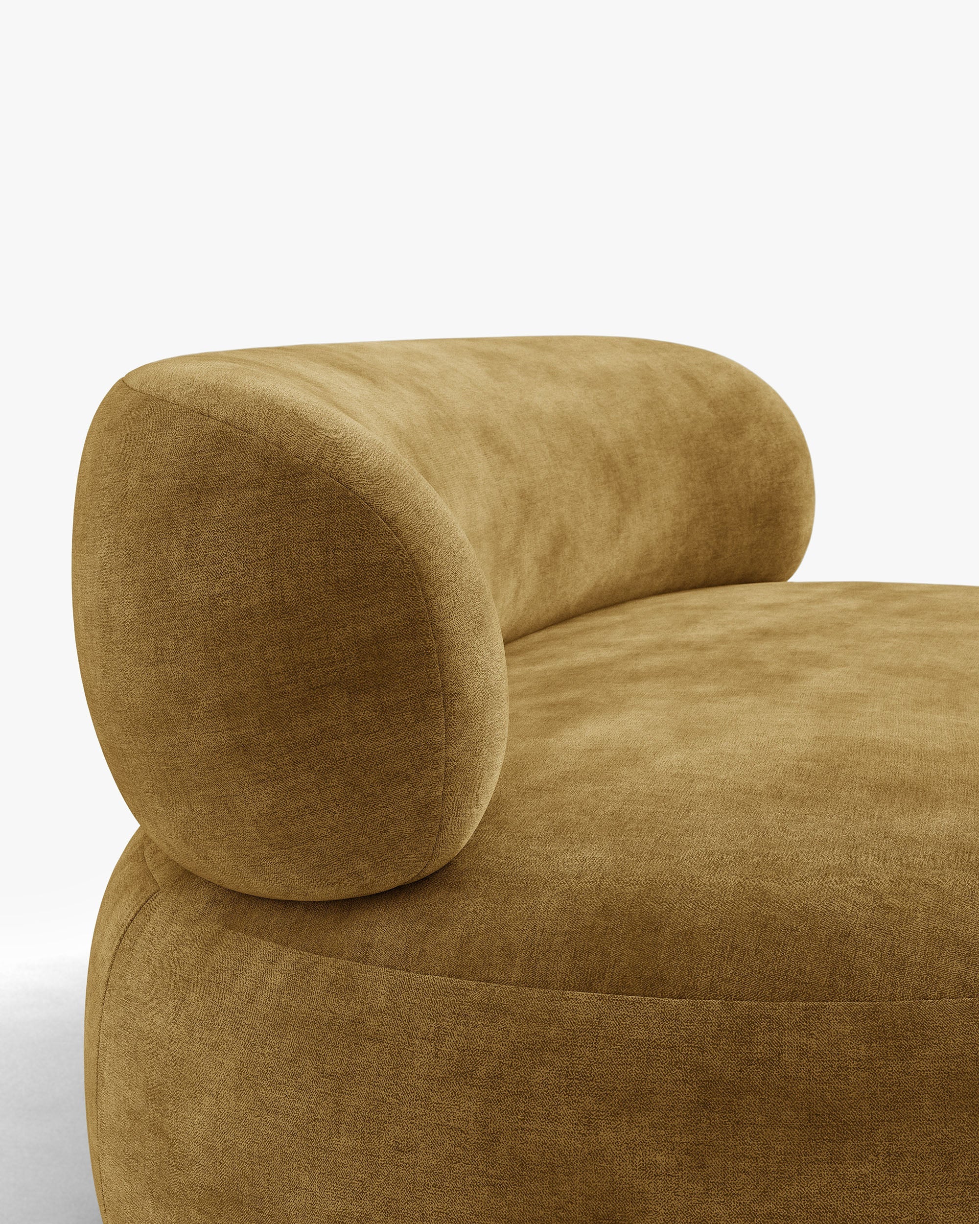 Sofa für 3 Personen AURA in senfgelbem Chenille