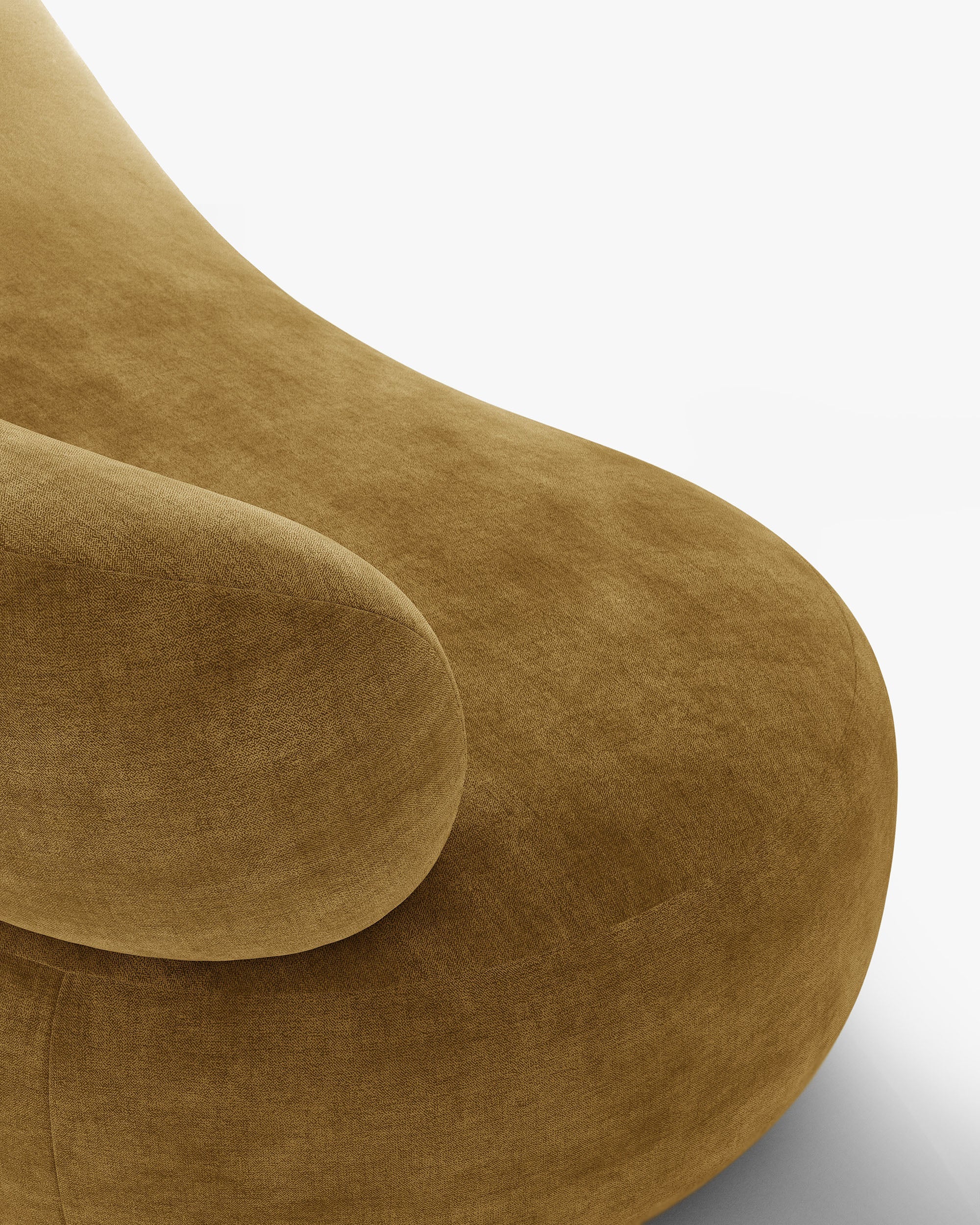 Sofa für 3 Personen AURA in senfgelbem Chenille
