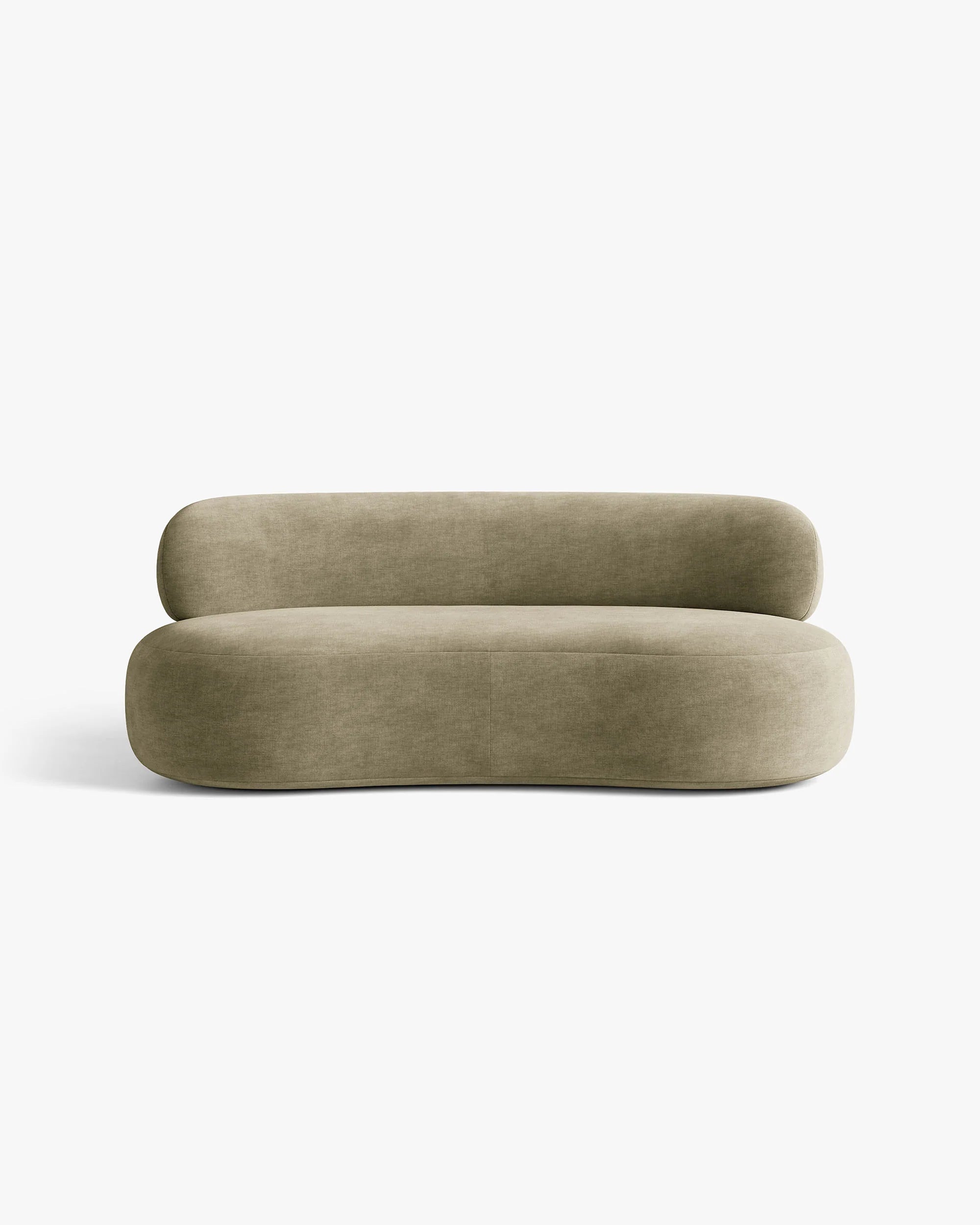 Sofa für 3 Personen AURA in hellolivgrünem Chenille