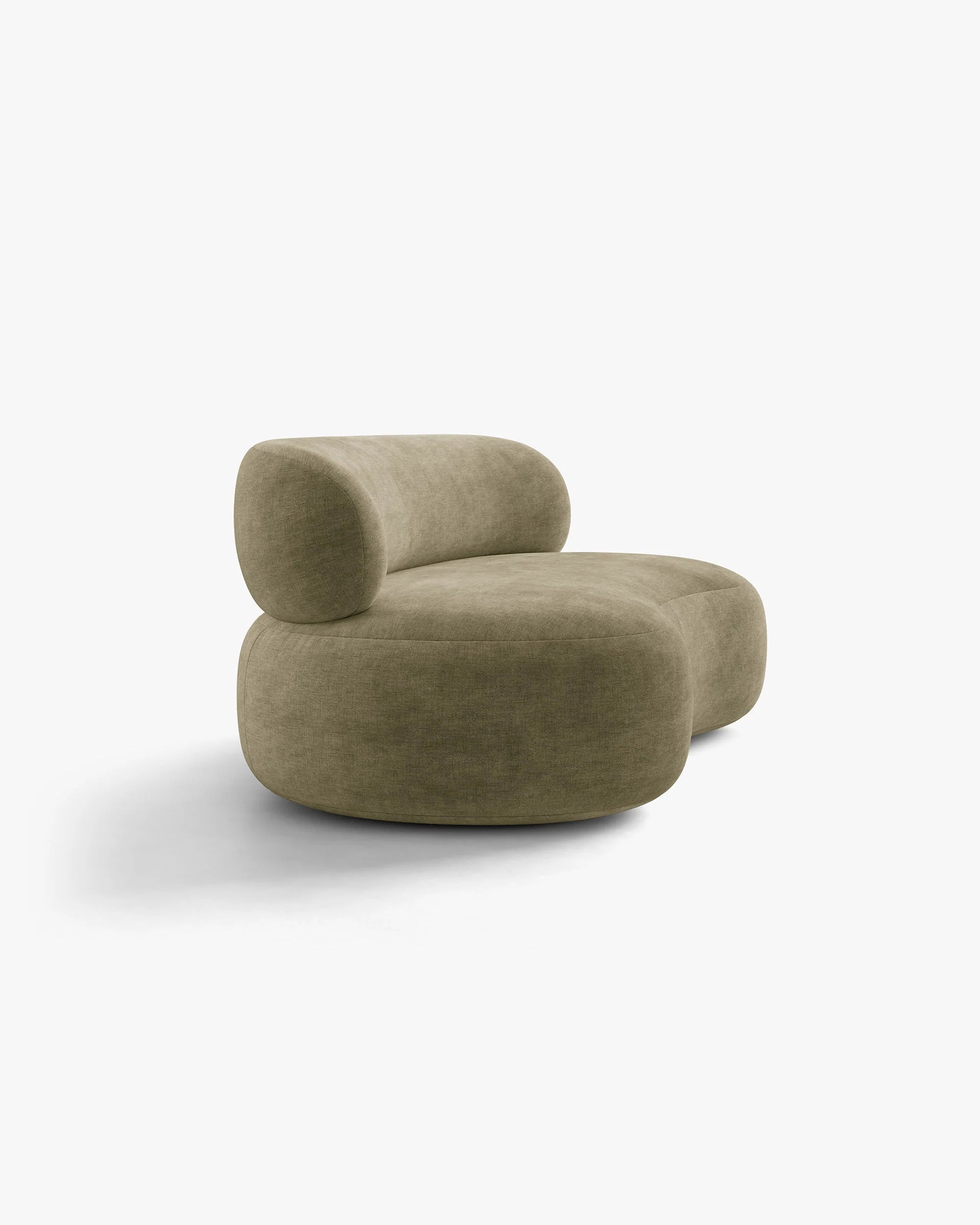 Sofa für 3 Personen AURA in hellolivgrünem Chenille