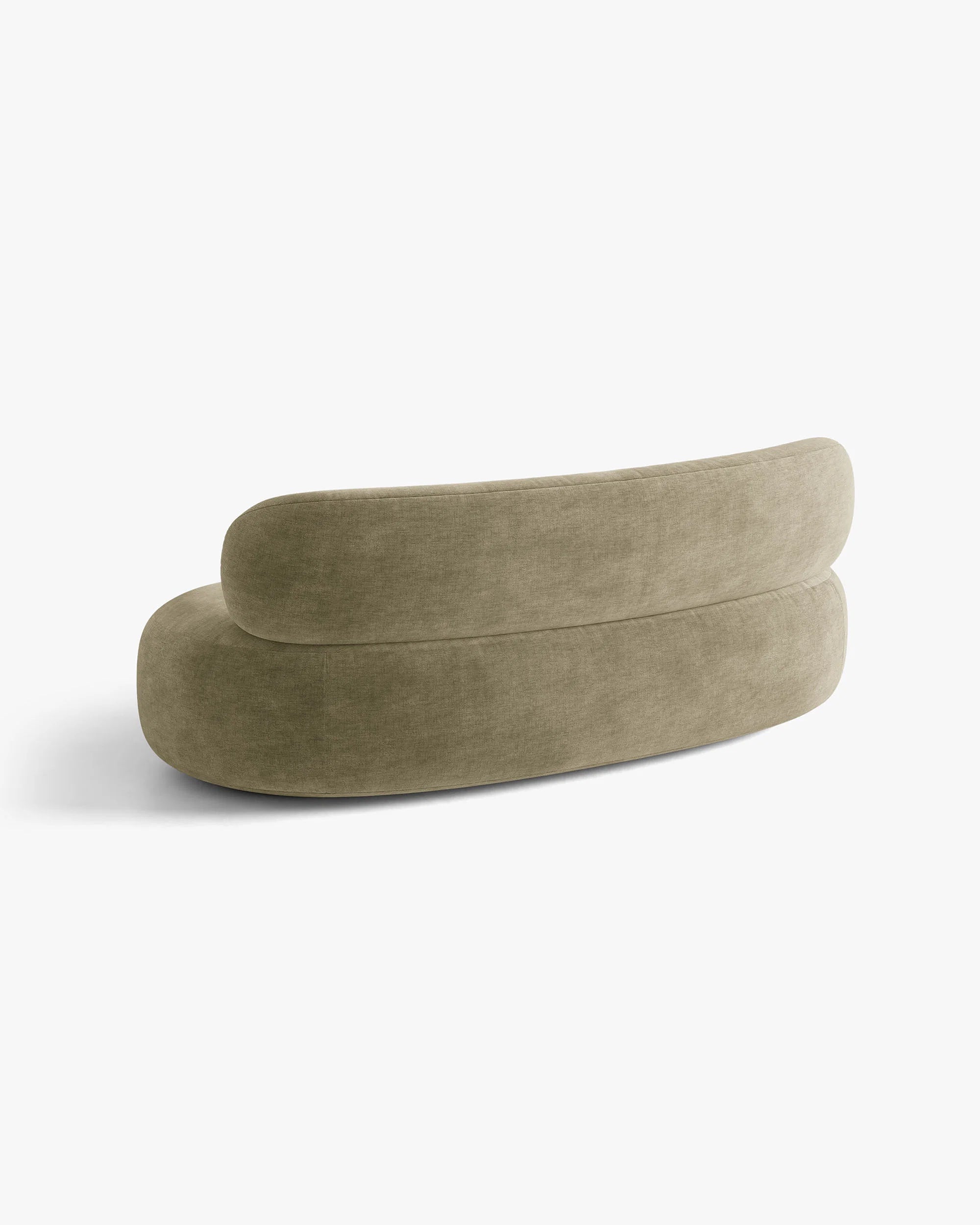 Sofa für 3 Personen AURA in hellolivgrünem Chenille