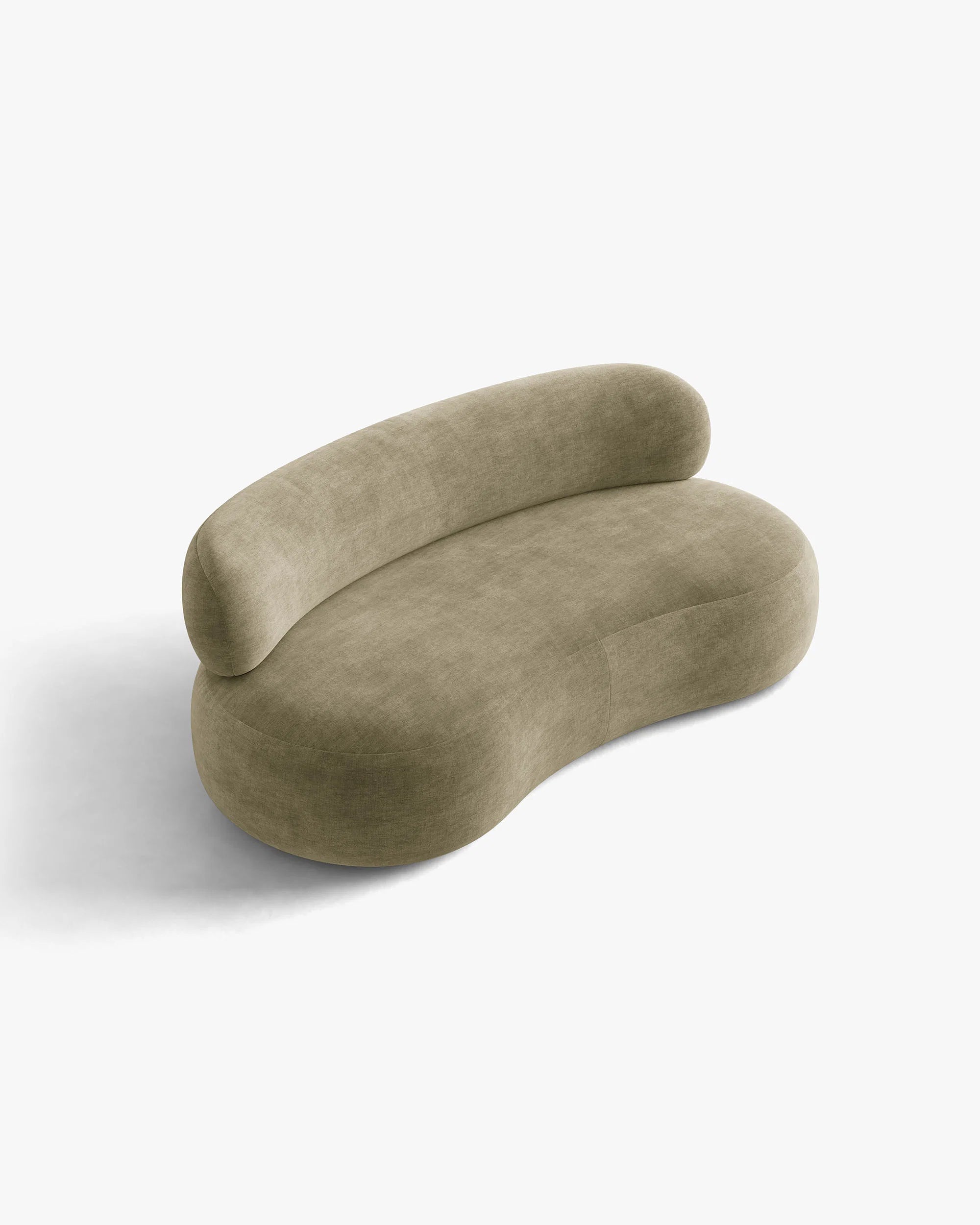 Sofa für 3 Personen AURA in hellolivgrünem Chenille