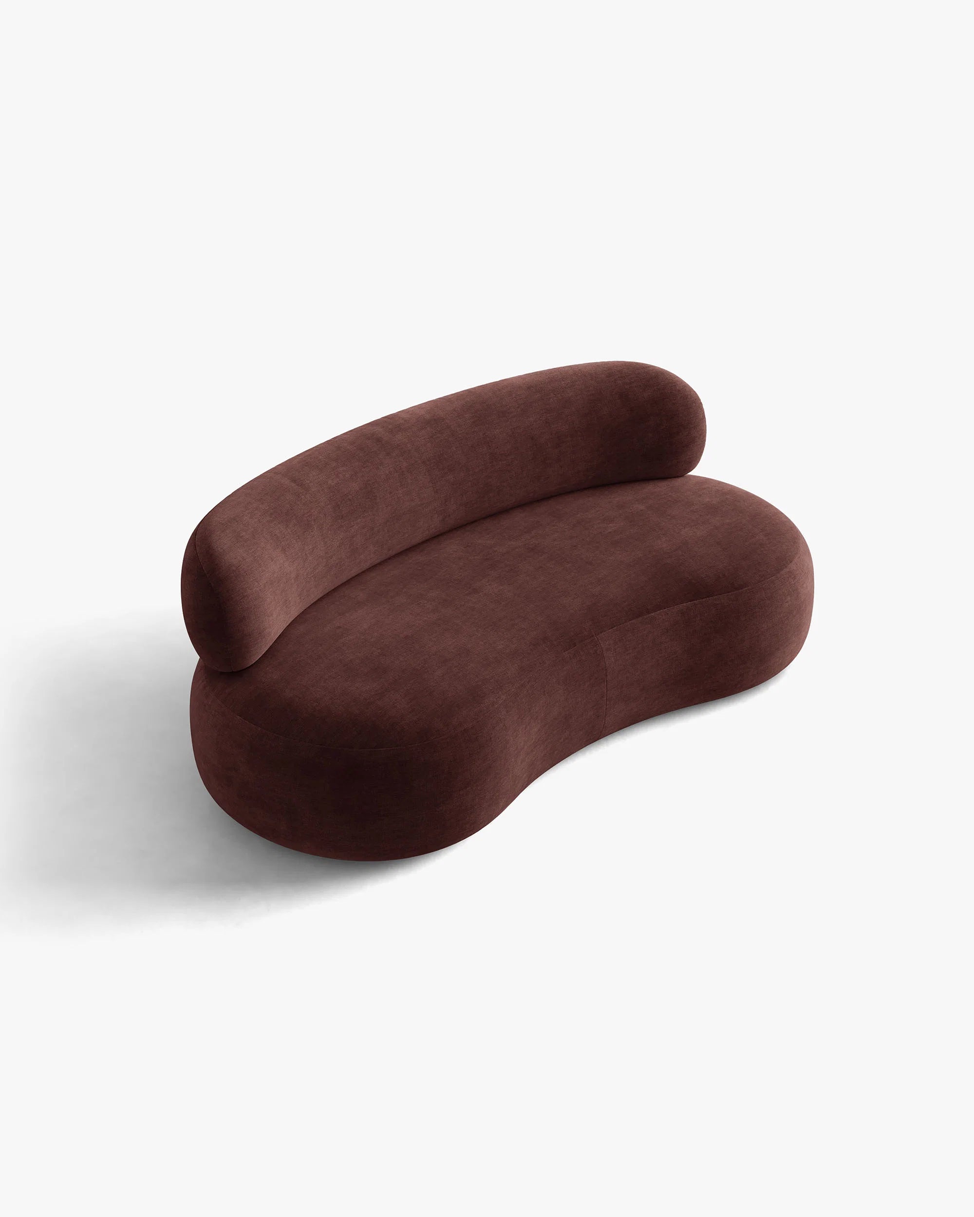 Sofa für 3 Personen AURA in kirschrotem Chenille