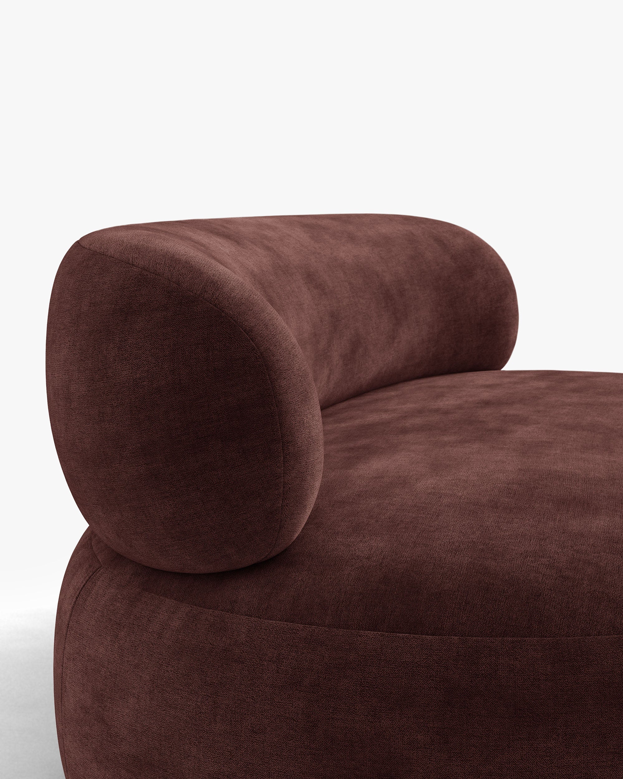 Sofa für 3 Personen AURA in kirschrotem Chenille