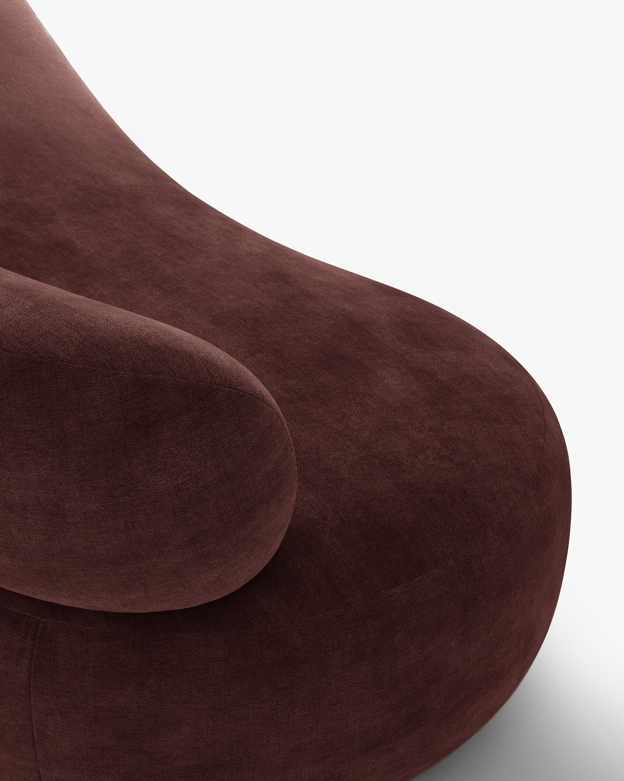 Sofa für 3 Personen AURA in kirschrotem Chenille