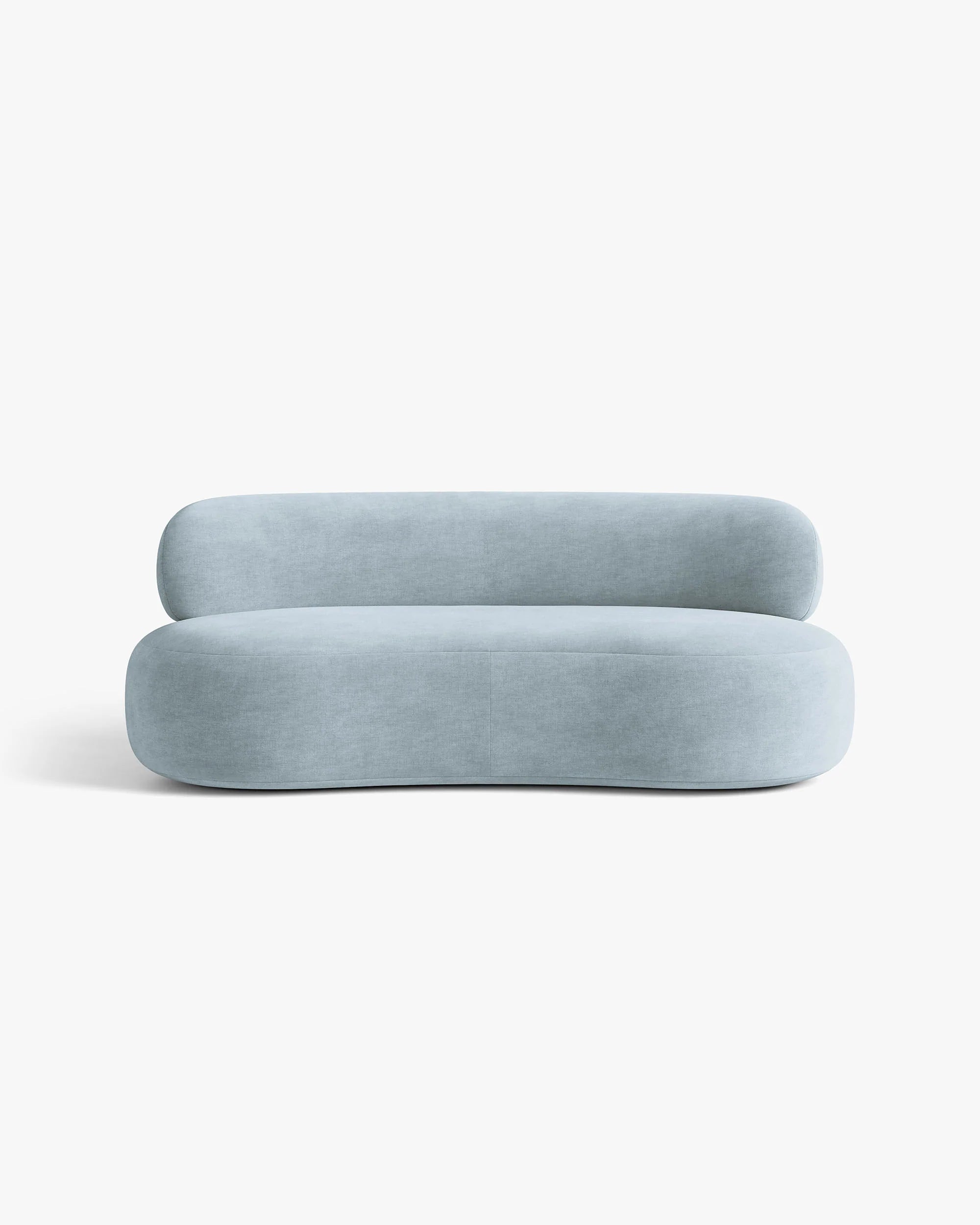 Sofa für 3 Personen AURA in pastellblauem Chenille