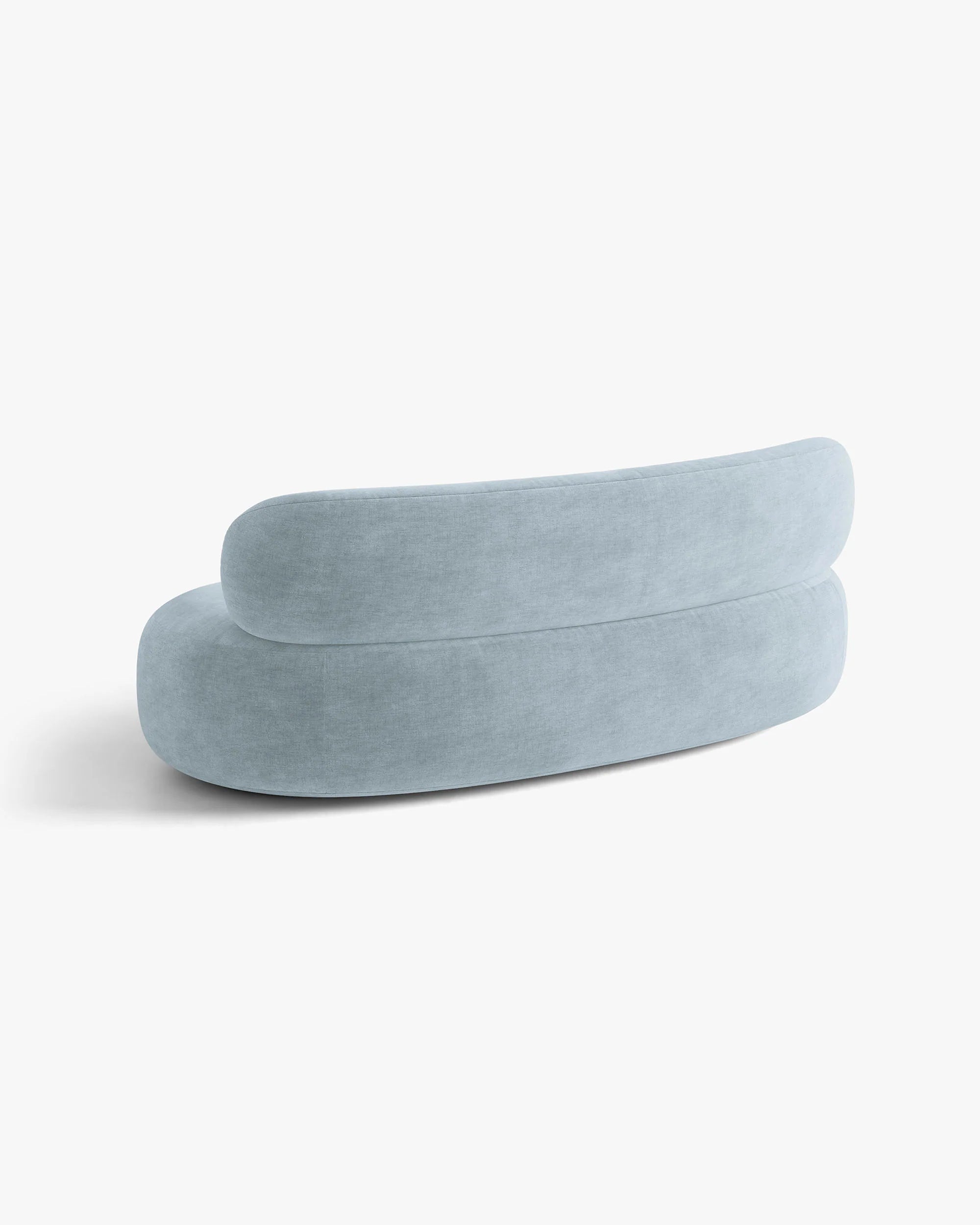 Sofa für 3 Personen AURA in pastellblauem Chenille