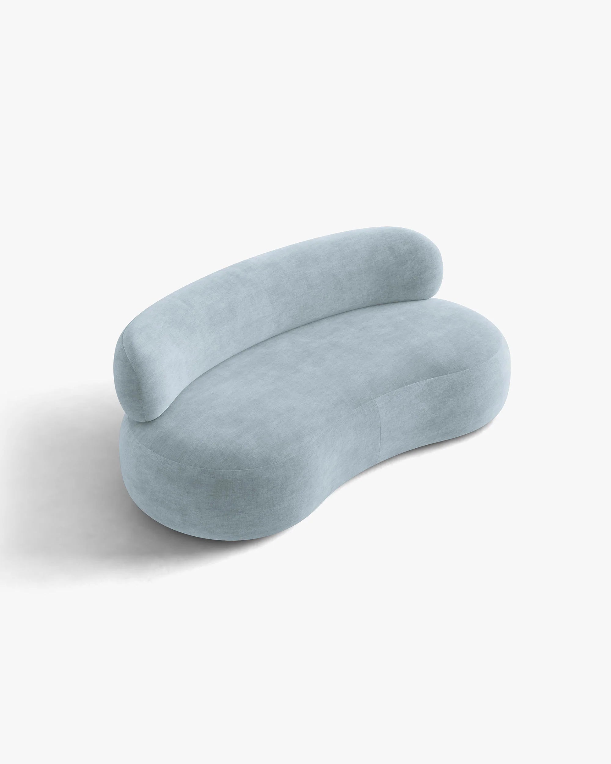 Sofa für 3 Personen AURA in pastellblauem Chenille