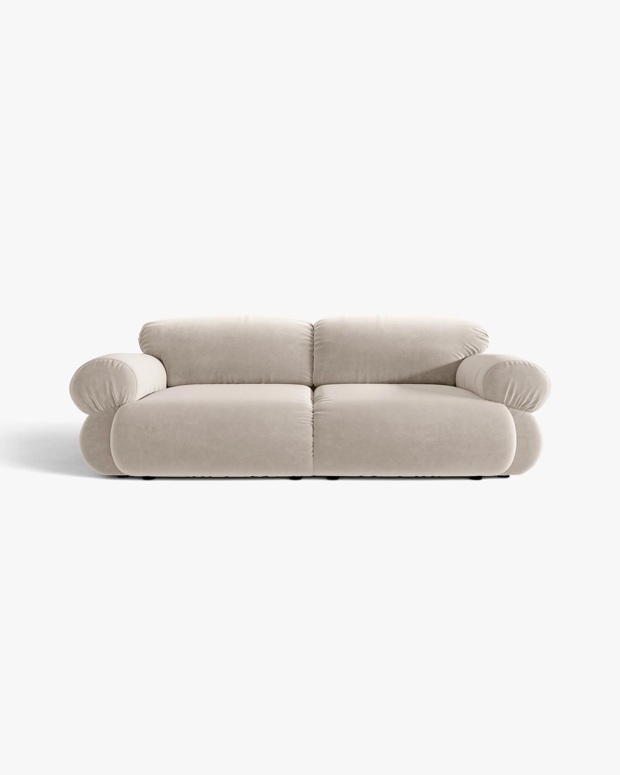Sofa für 3 Personen aus Samt OPHELIA in Beige