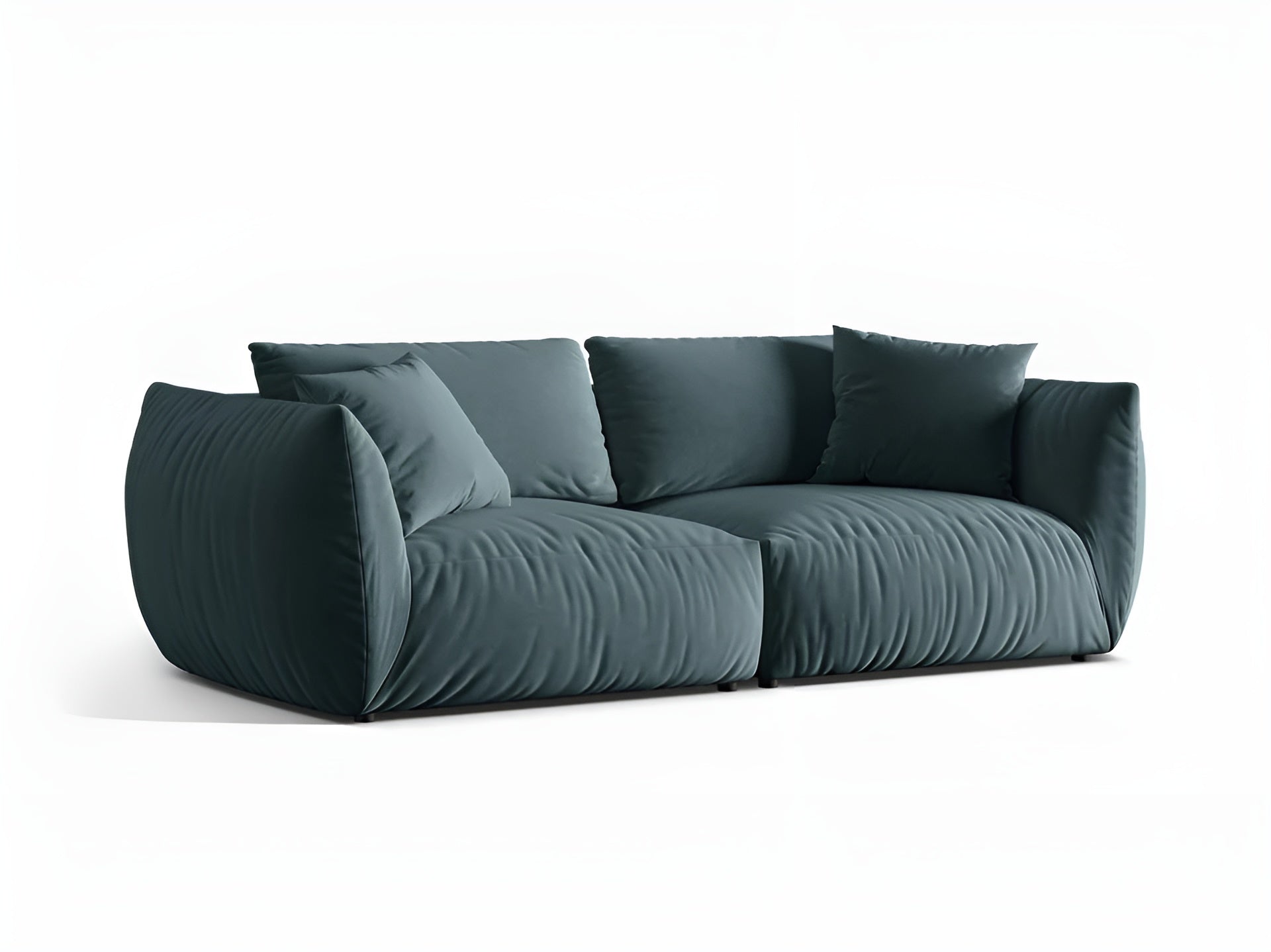 Velvet sofa for 4 people CHRIS light blue