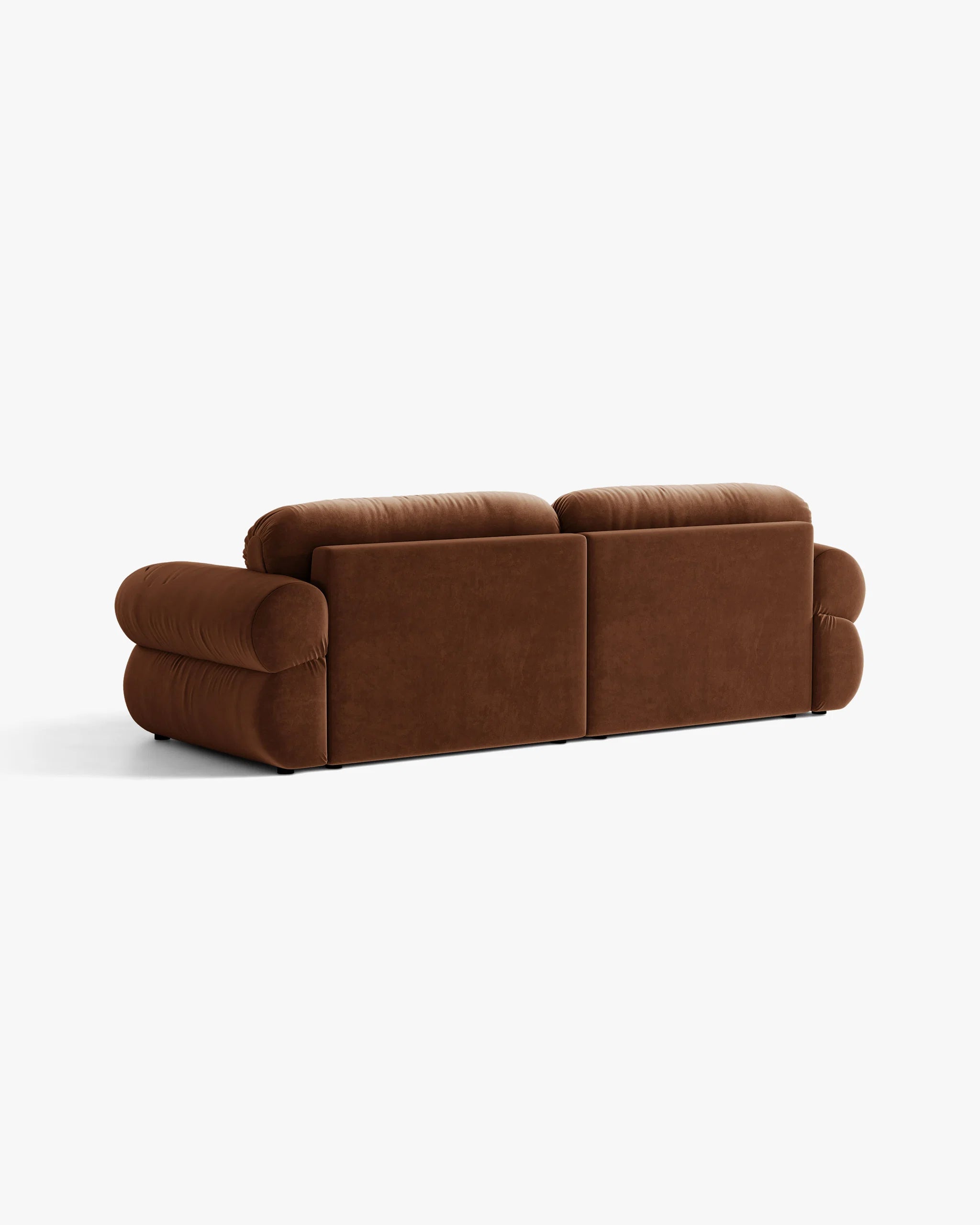 Sofa für 4 Personen, samtig, OPHELIA, braun